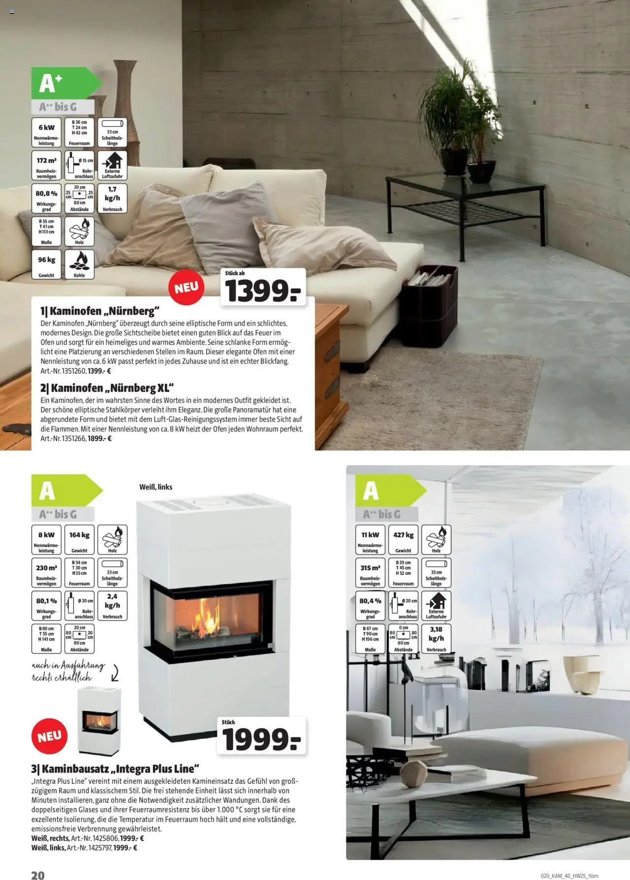 Hagebau Kaminöfen – gültig ab 07.07.2025 | Seite: 20 | Produkte: Ofen, Gewicht, Kaminofen