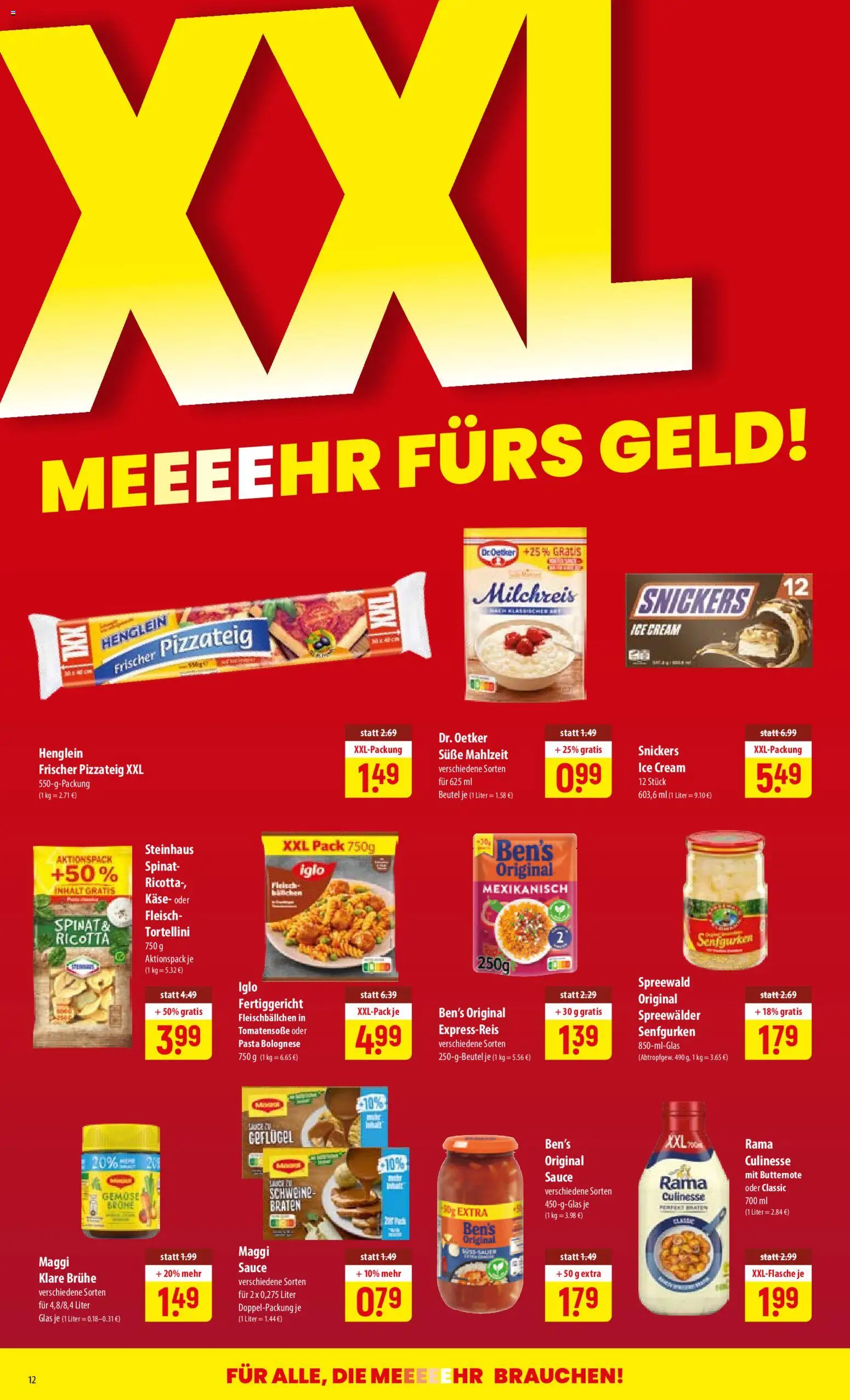 Famila Prospekt – gültig ab 28.09.2026 | Seite: 12 | Produkte: Rama, Snickers, Pasta, Fleisch