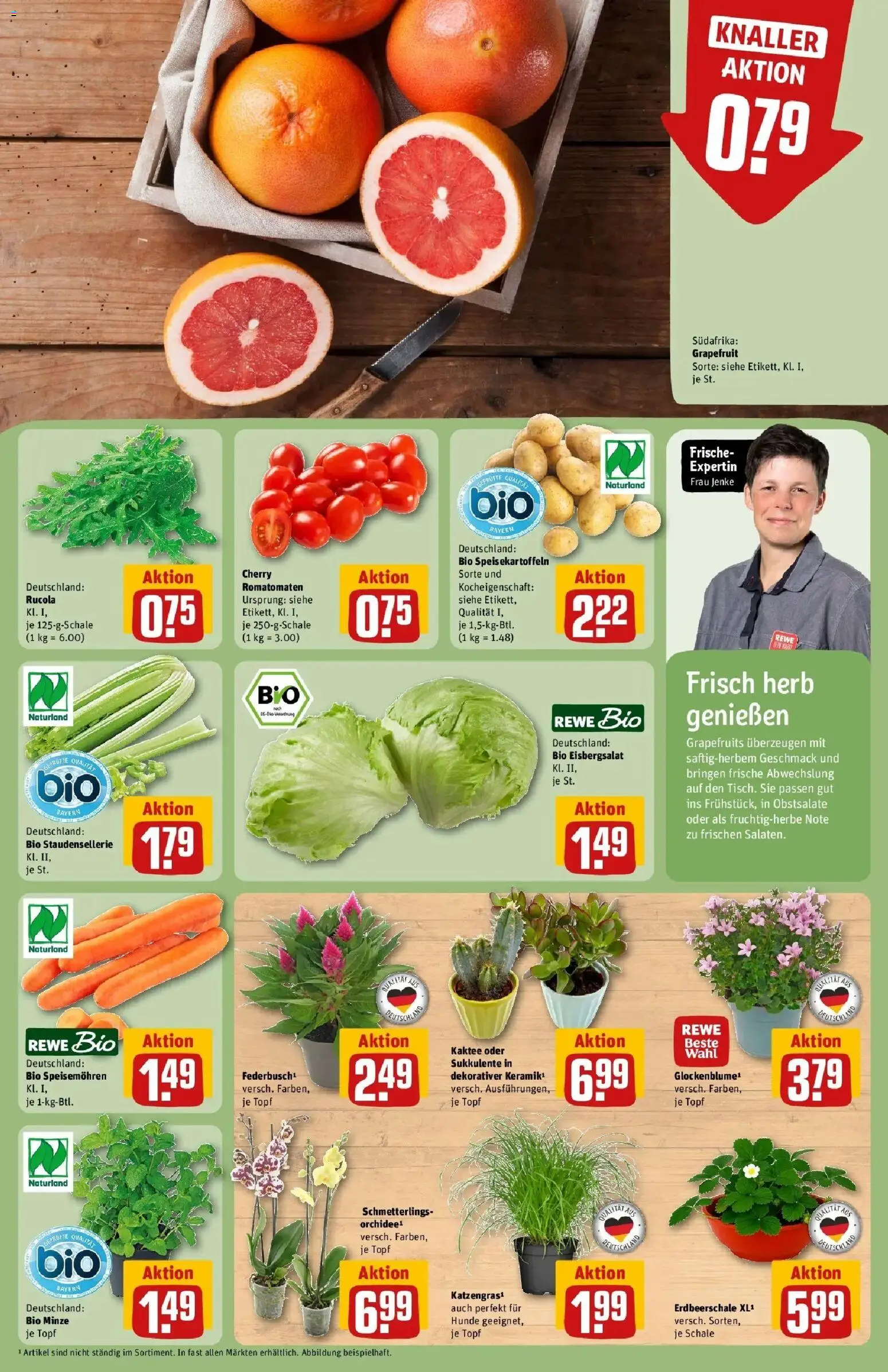 Rewe Prospekt München – gültig ab 27.07.2026 | Seite: 7 | Produkte: Rucola, Eisbergsalat, Grapefruit