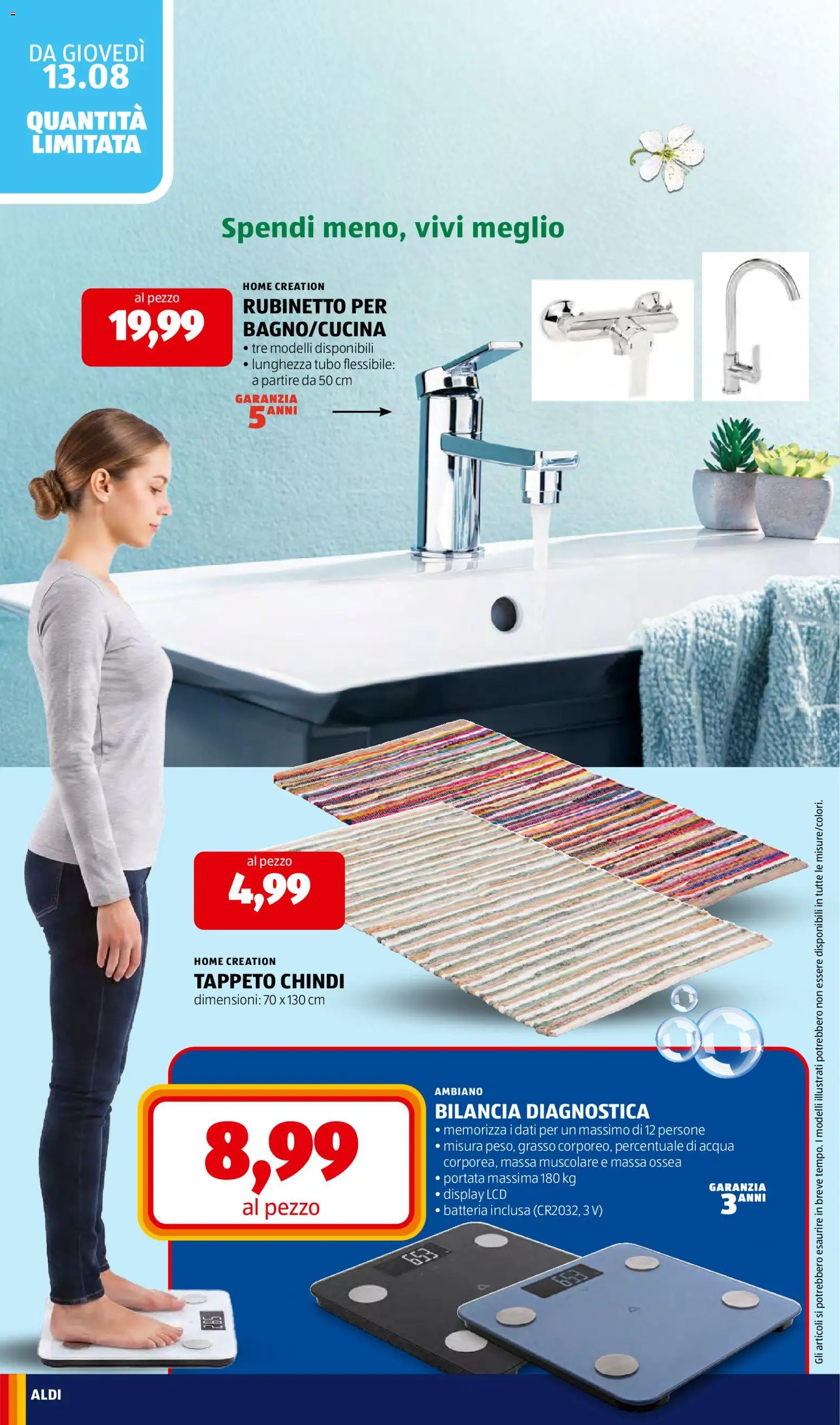 Volantino Aldi del 10/08/2026 | Pagina: 28 | Prodotti: Acqua, Tubo, Batteria, Tappeto