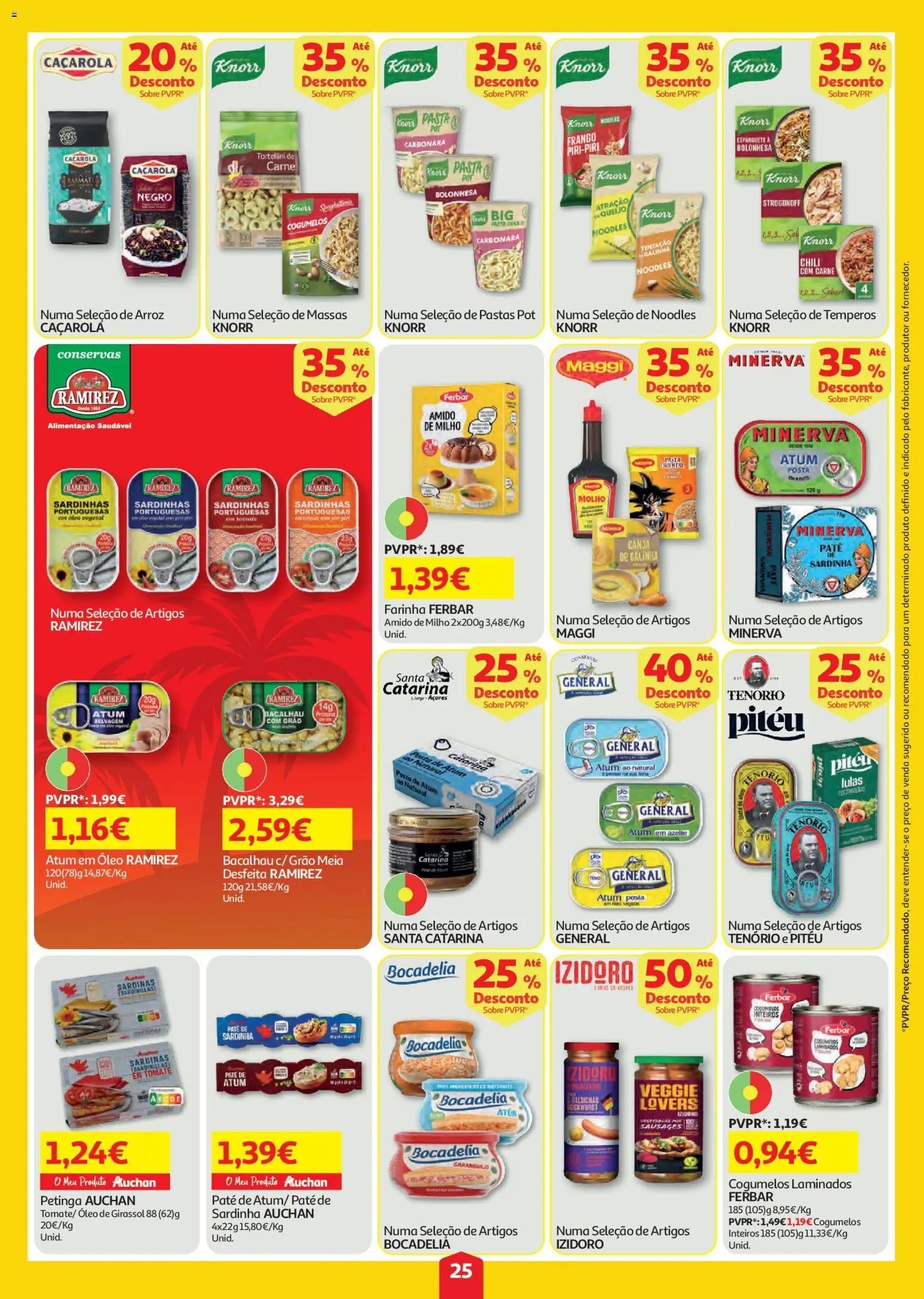 Auchan folheto │ válido de 23/07/2026 | Página: 25 | Produtos: Azeite, Bacalhau, Knorr, Caranguejo