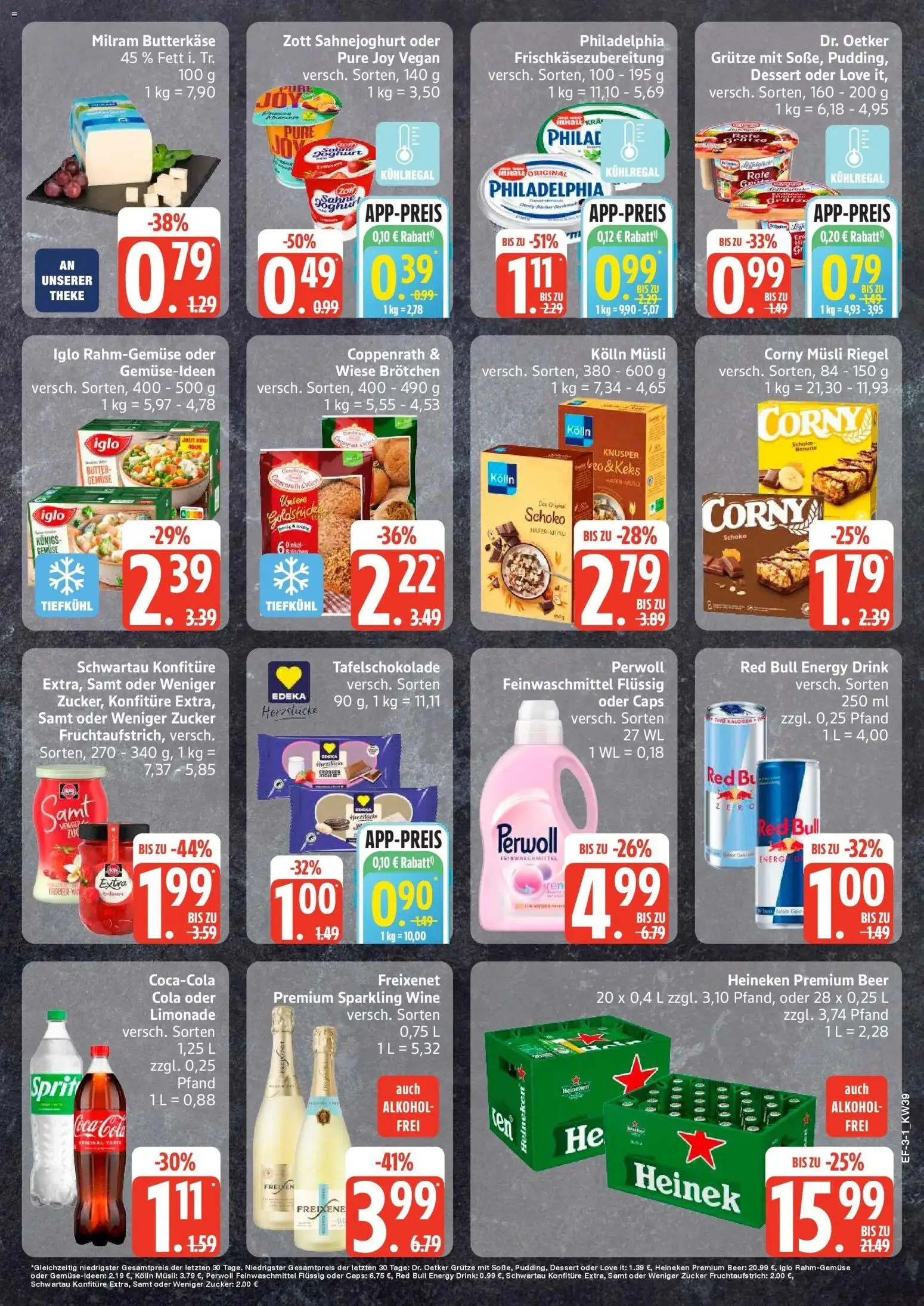 Edeka Prospekt Rendsburg (ab 21.09.2026) » Angebote Online | Seite: 3 | Produkte: Kolln musli, Gemüse, Milram, Alkohol