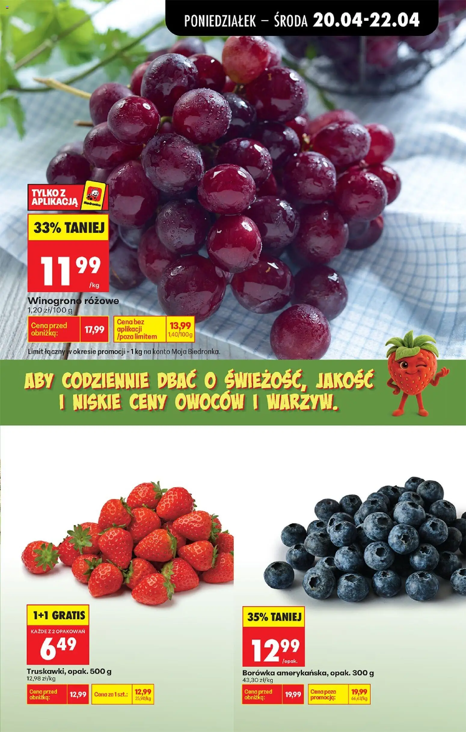 Biedronka gazetka od poniedziałku od 20.04.2026 | Strona: 43 | Produkty: Winogrono