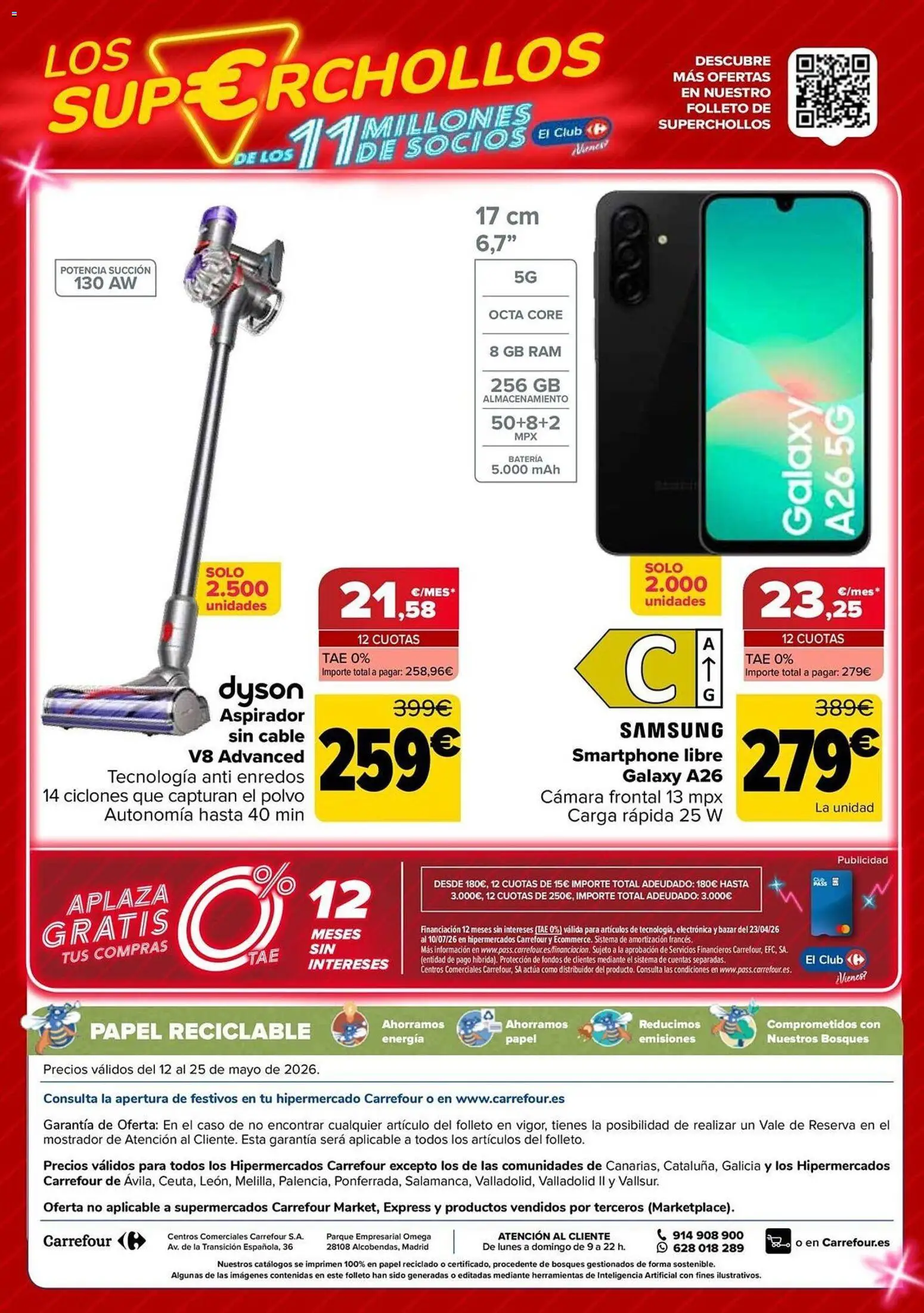 Carrefour folleto │ válido desde el 12.05.2026 | Página: 94 | Productos: Polvo, Cable, Aspirador, Batería