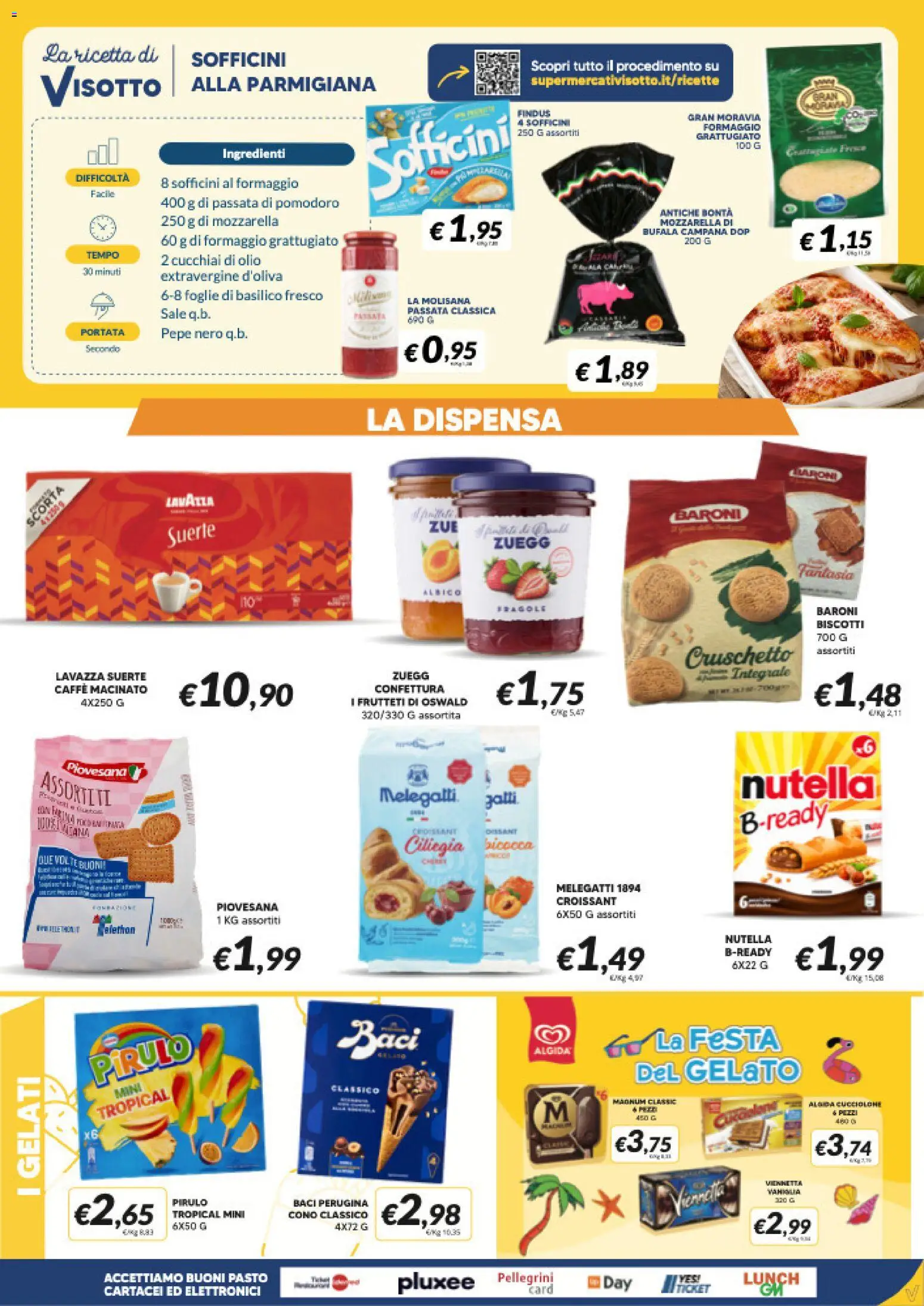 Volantino Visotto del 12/08/2026 | Pagina: 5 | Prodotti: Gelato, Passata di pomodoro, Ingredienti, Croissant