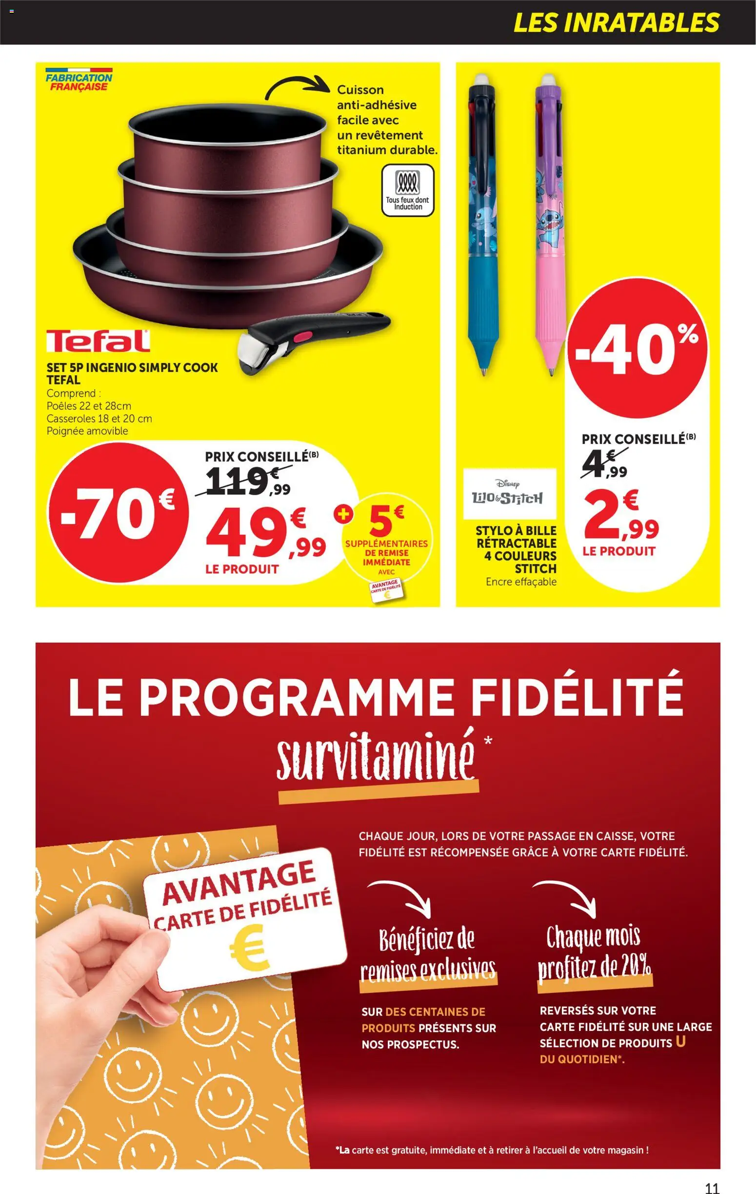 {H1} | Page: 11 | Produits: Casseroles, Stylo, Tefal