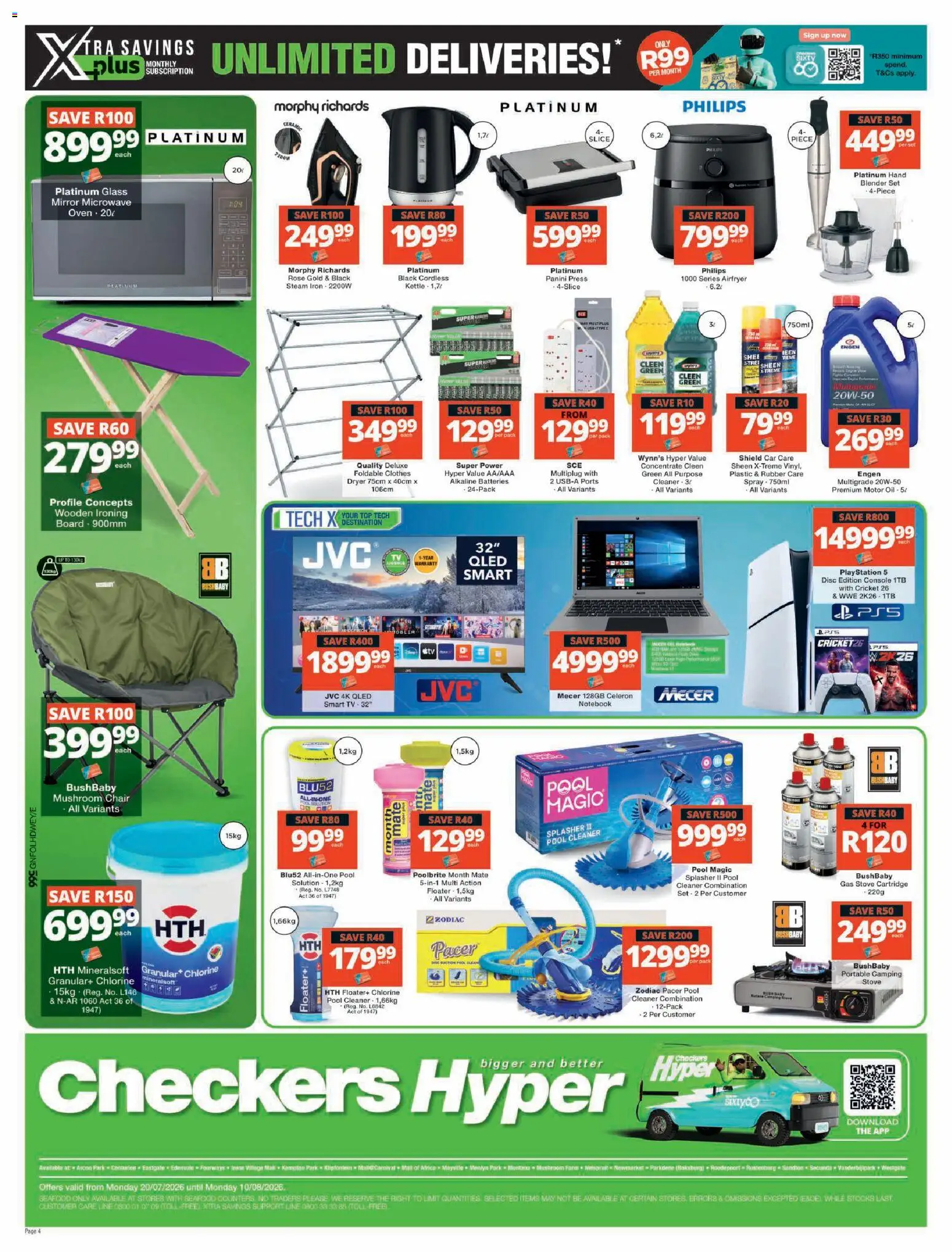 New Checkers catalogue – valid from 20/07/2026 | Page: 4 | Products: Press, Chair, Mirror, Gas stove
