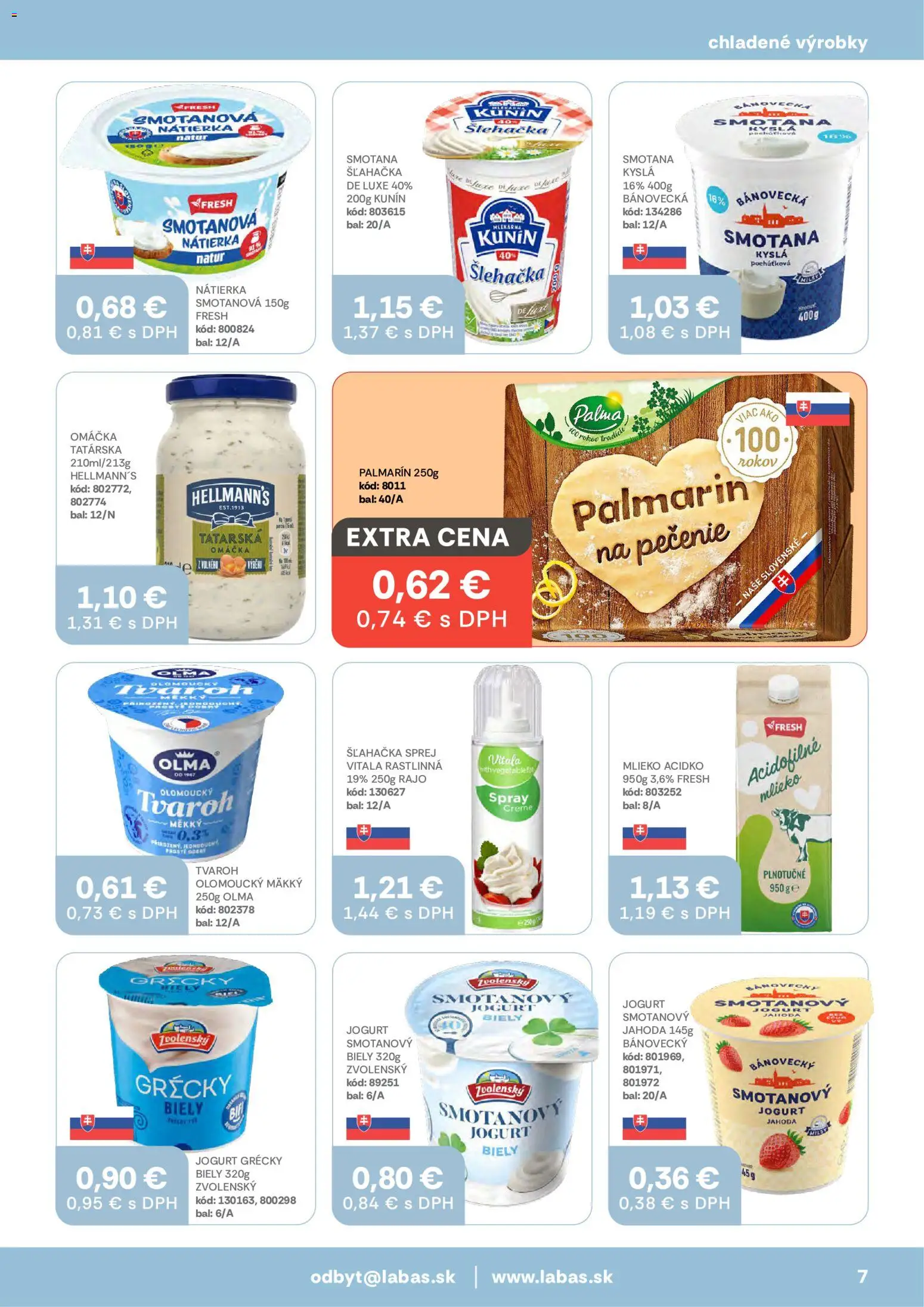 Nové Labaš akcie – leták je platný od 23.10.2026 | Strana: 7 | Produkty: Smotana, Nátierka, Acidko, Šľahačka