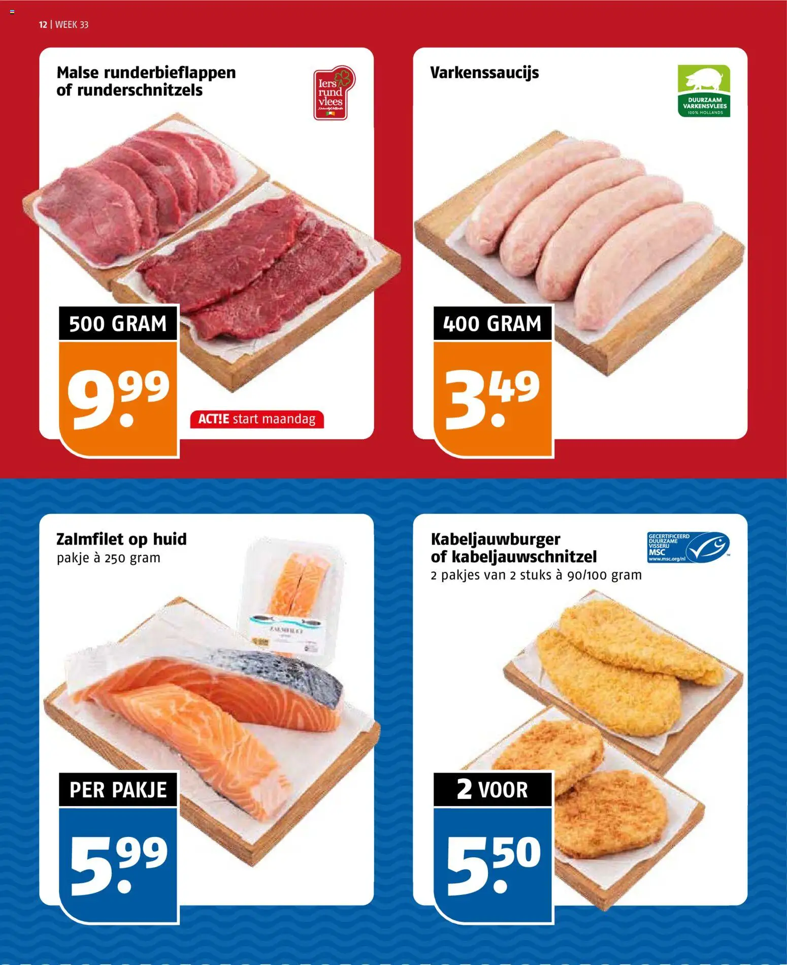 {H1} | Pagina: 12 | Producten: Varkensvlees, Vlees, Zalmfilet