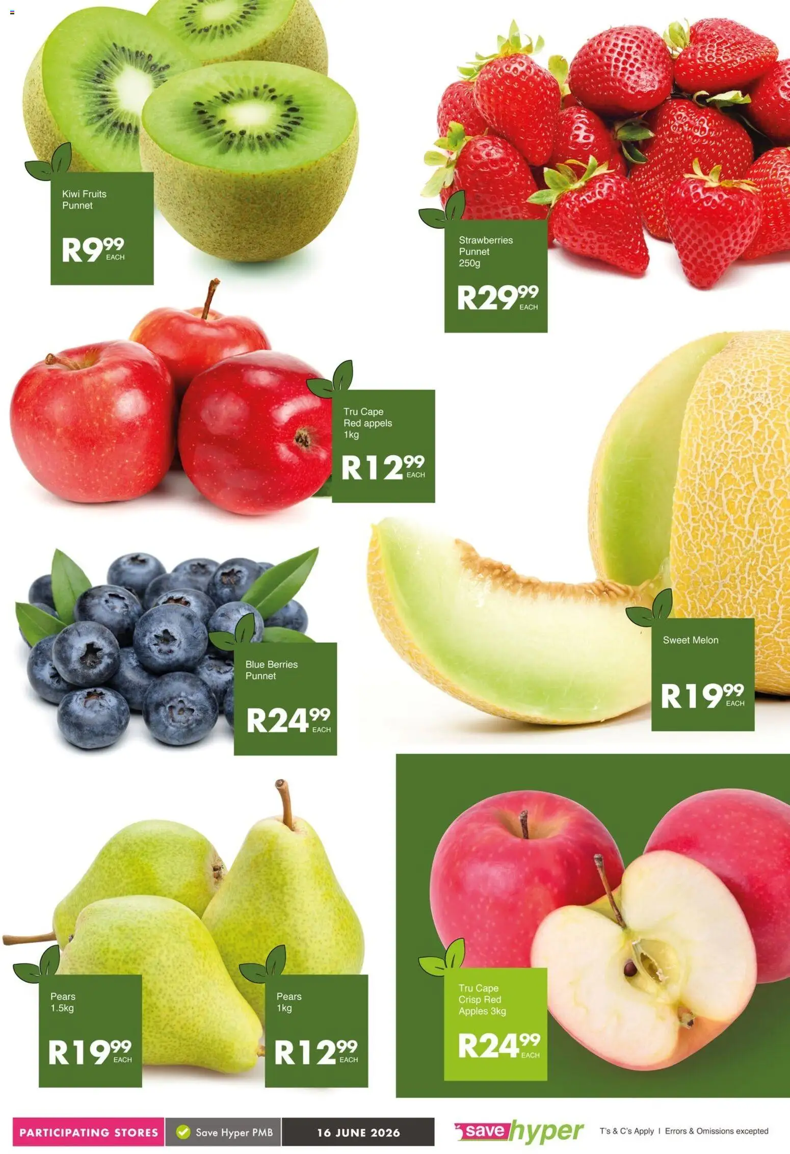 New Save catalogue – valid from 16.06.2026 | Page: 12 | Products: Pears, Apples, Strawberries, Kiwi