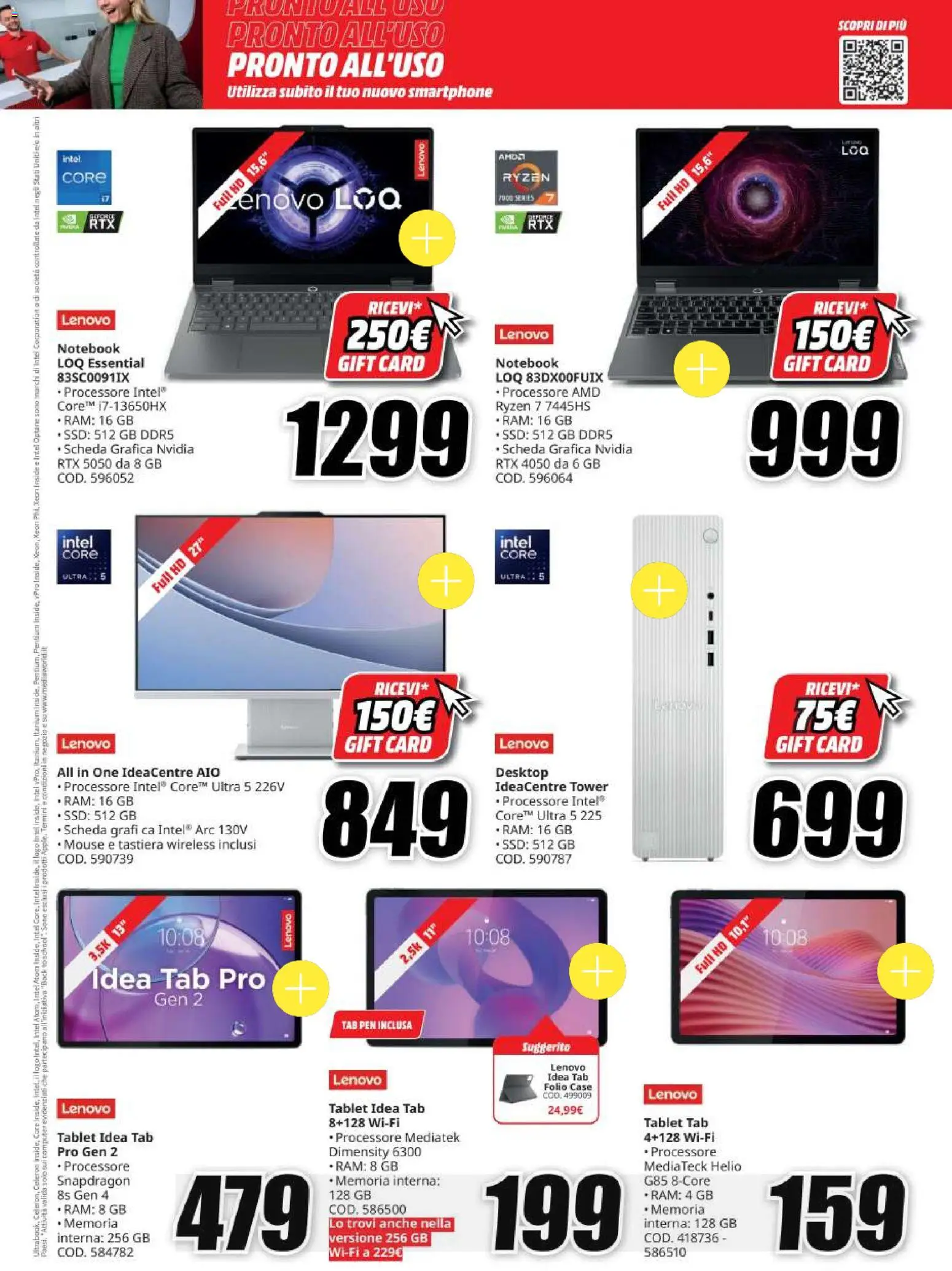 Volantino Media World del 20/08/2026 | Pagina: 5 | Prodotti: Notebook, Smartphone, Computer, Tastiera