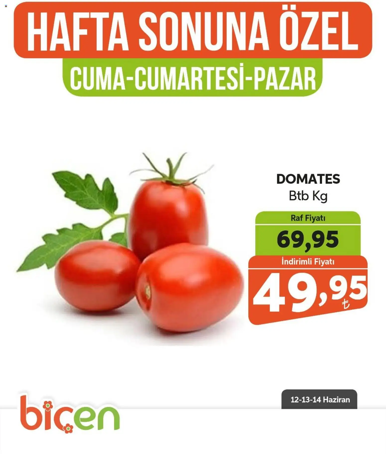 Biçen Market - Hafta Sonuna Özel - Sebze İndirimi - 12.06.2026 tarihinden itibaren geçerlidir | Sayfa: 16