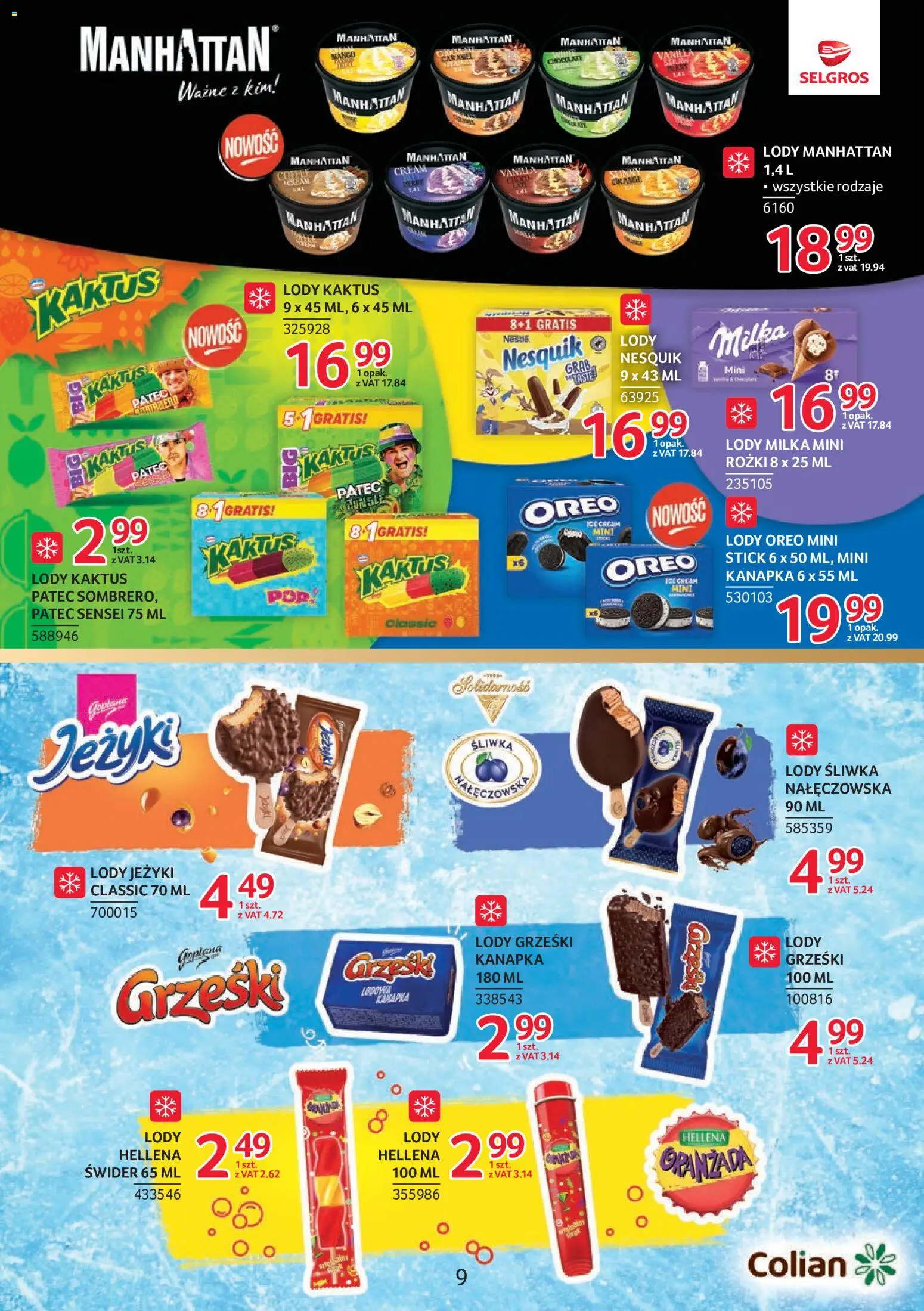 Selgros cash&carry gazetka - Markowe produkty od 21.05.2026 | Strona: 9 | Produkty: Śliwka nałęczowska, Por, Milka, Lody Kaktus