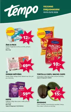 Tempo erbjudanden - Förhandsvisning av reklamblad från butik Tempo aktuell från 19/10/2026
