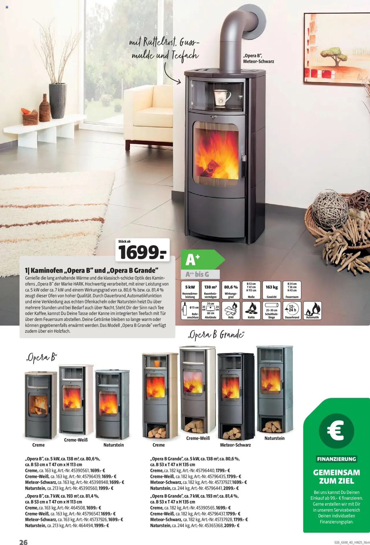 Hagebau Kaminöfen – gültig ab 07.07.2025 | Seite: 26 | Produkte: Gewicht, Creme, Kaminofen, Tee