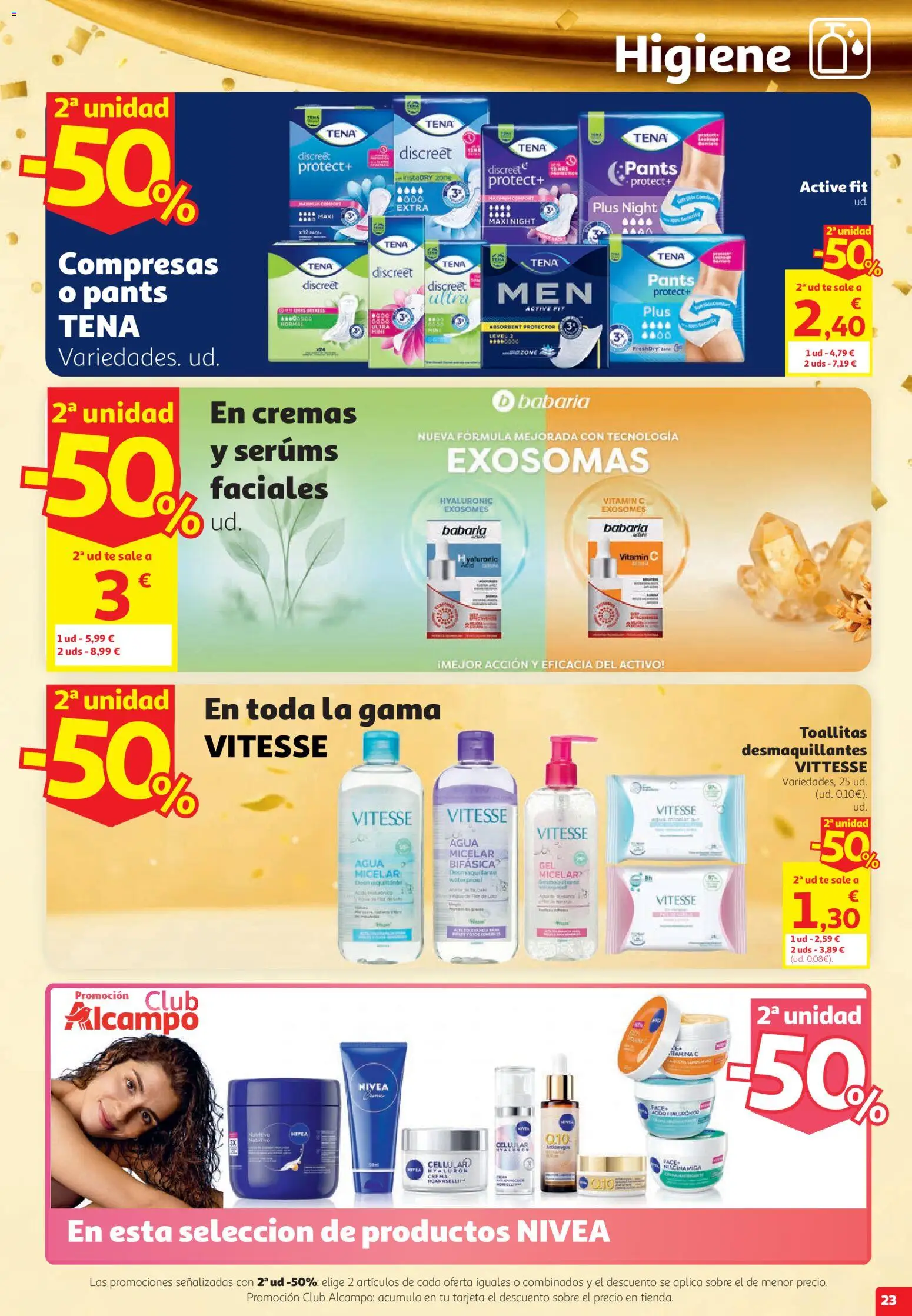 Alcampo folleto Fuenlabrada │ válido desde el 22/10/2026 | Página: 23 | Productos: Crema, Té, Compresas, Agua