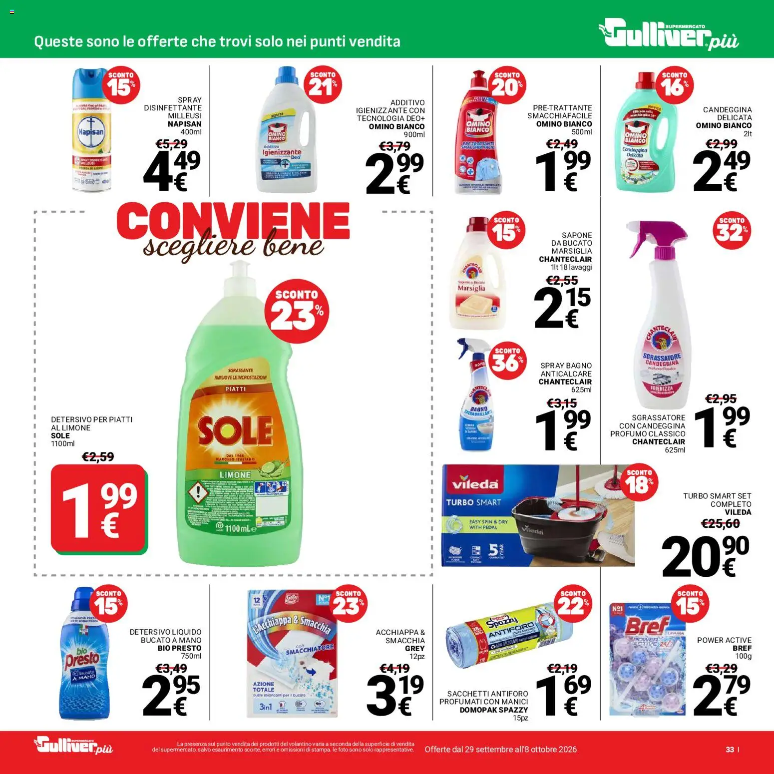 Volantino Gulliver del 29/09/2026 | Pagina: 33 | Prodotti: Sapone, Piatti, Limone, Profumo