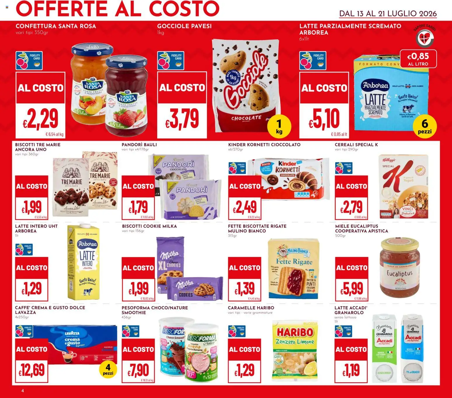 Volantino Pan del 13/07/2026 | Pagina: 4 | Prodotti: Biscotti, Pasta, Latte parzialmente scremato, Fette biscottate