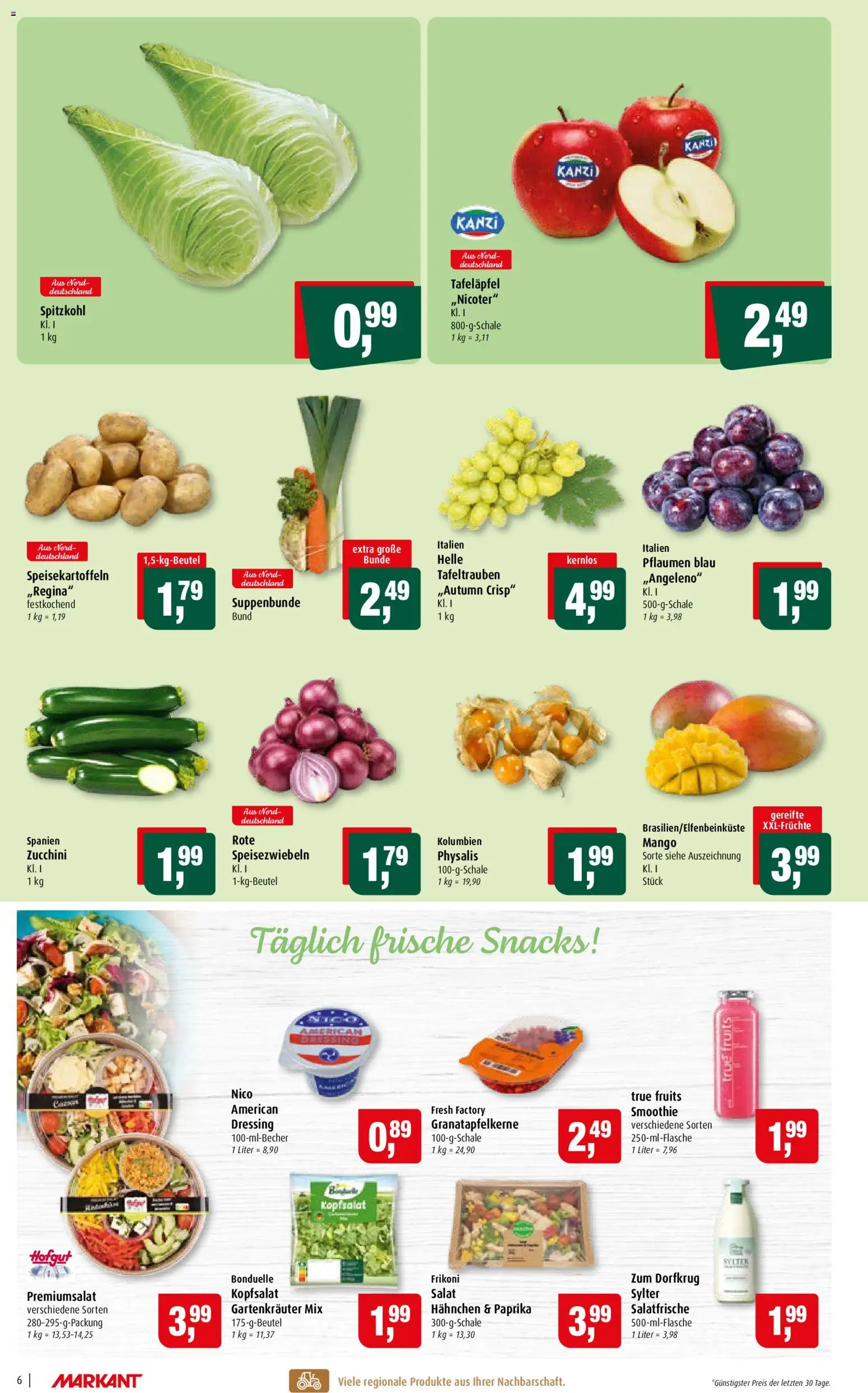 Markant Prospekt – gültig ab 26.10.2026 | Seite: 6 | Produkte: Hahnchen, Pflaumen, Paprika, Mango