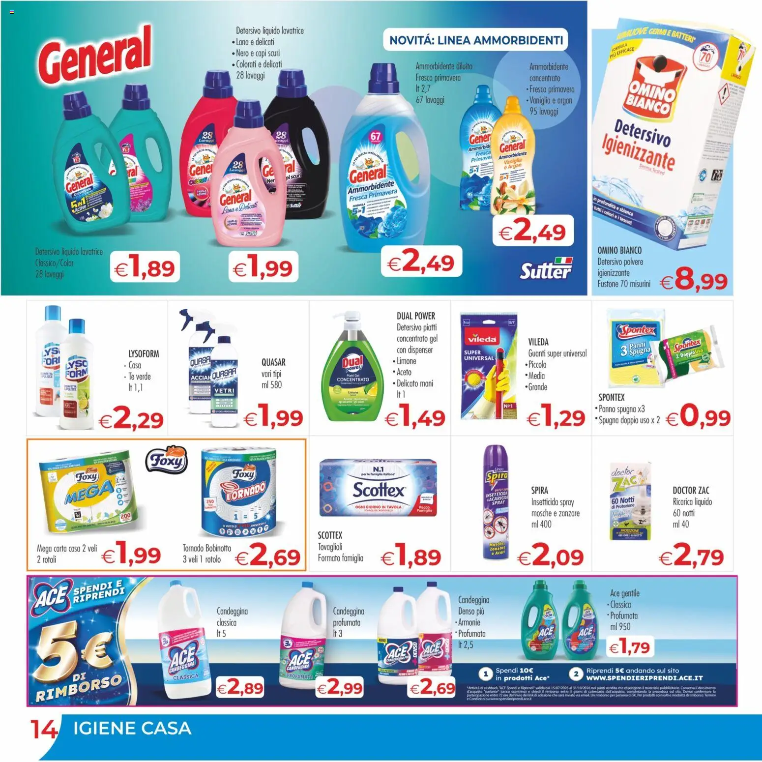 Volantino MerSi Supermercati del 29/07/2026 | Pagina: 14 | Prodotti: Spugna, Tè, Limone, Guanti