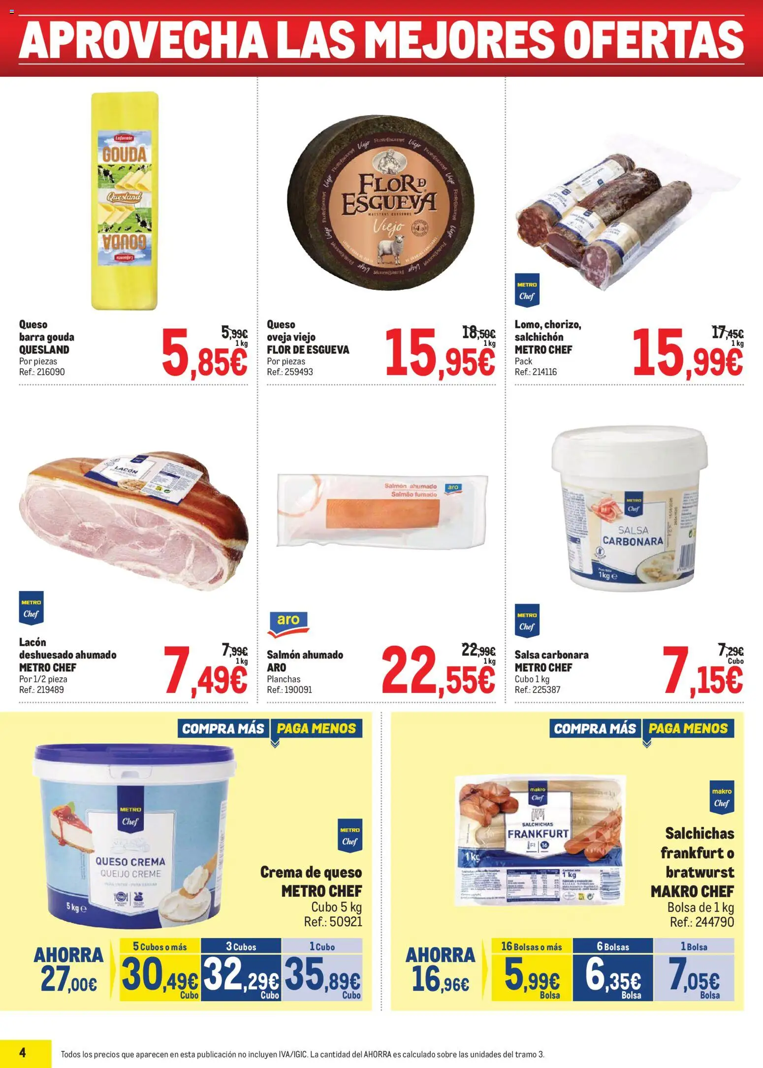 Makro Precios Centro │ válido desde el 15.06.2026 | Página: 4 | Productos: Queso, Crema, Bolsa, Salmón ahumado
