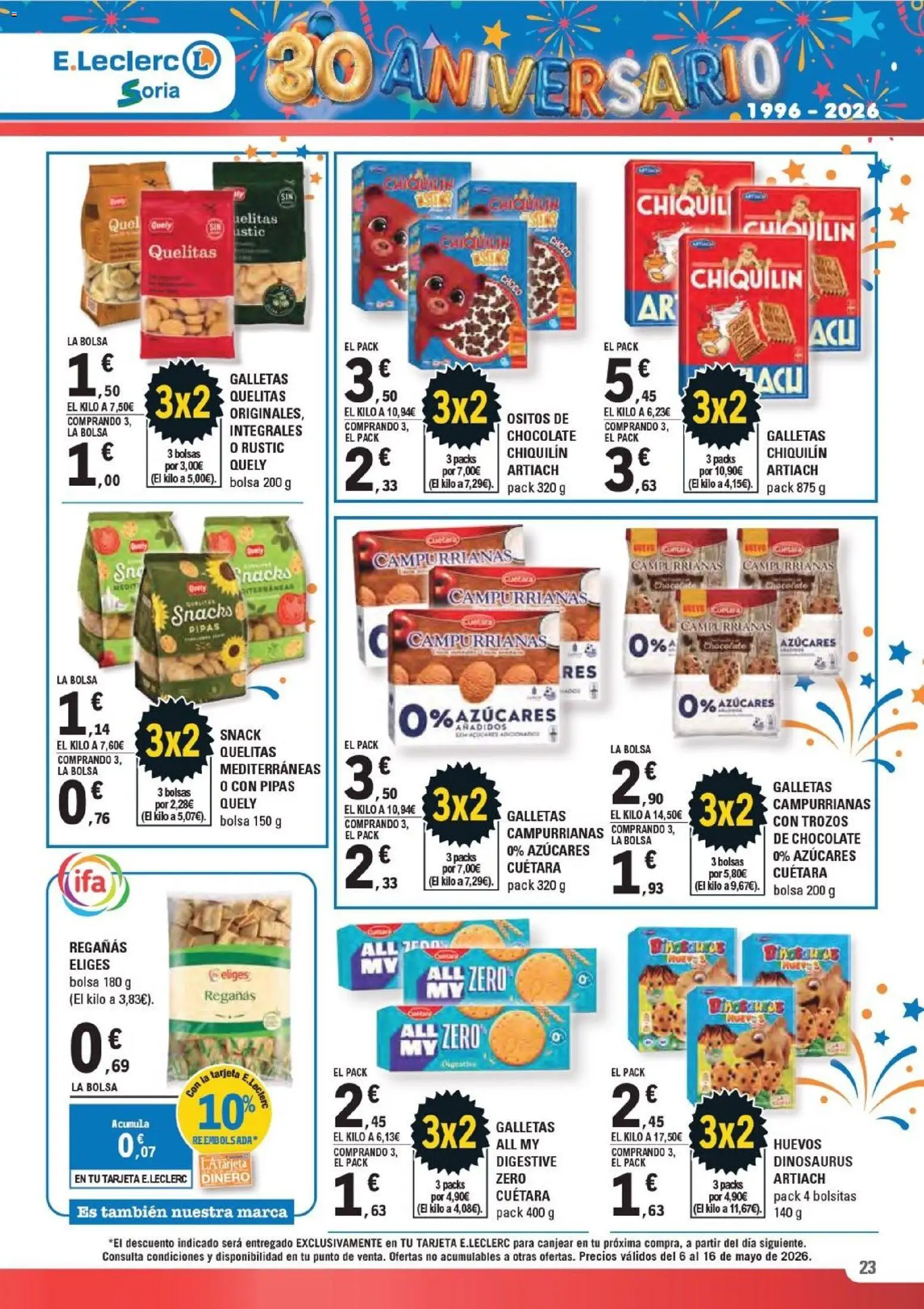 E.Leclerc Soria │ válido desde el 06.05.2026 | Página: 23 | Productos: Huevos, Chocolate, Galletas, Bolsa