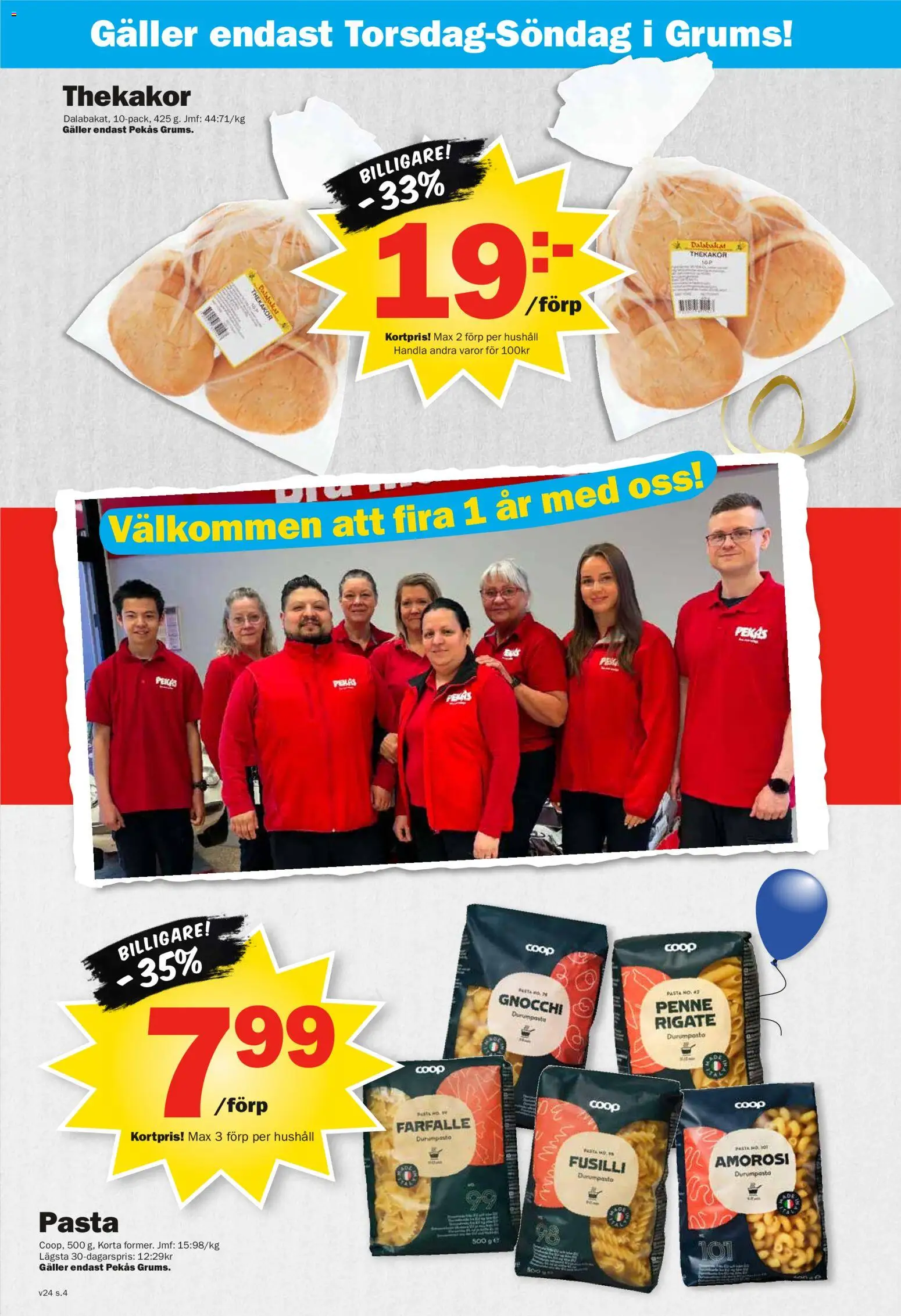 Pekås reklamblad aktuell från 08.06.2026 | Sida: 4 | Produkter: Galler, Pasta