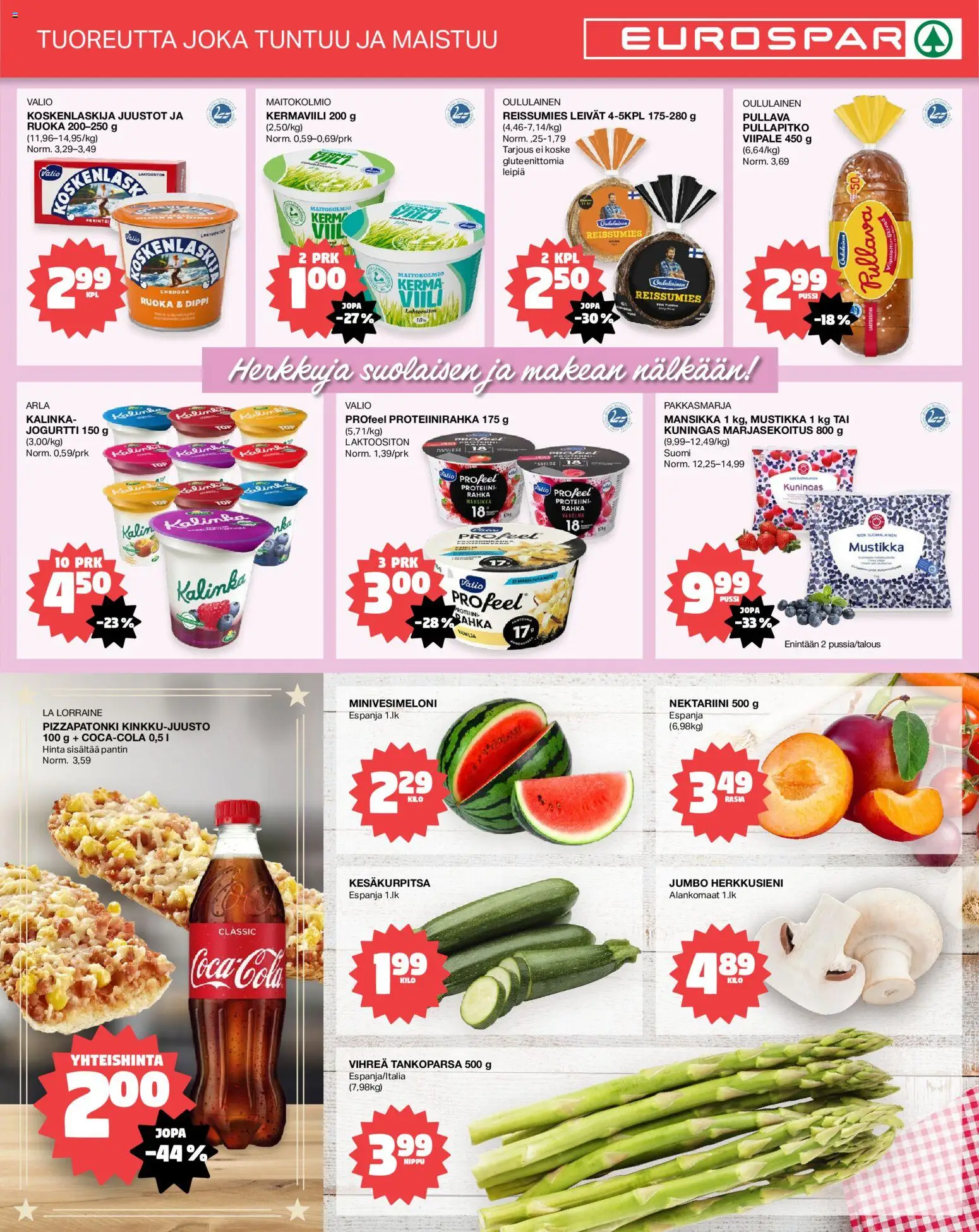 Tokmanni - EUROSPAR – voimassa 13.05.2026 alkaen | Sivu: 3 | Tuotteet: Nektariini, Kesäkurpitsa, Jogurtti, Kerma