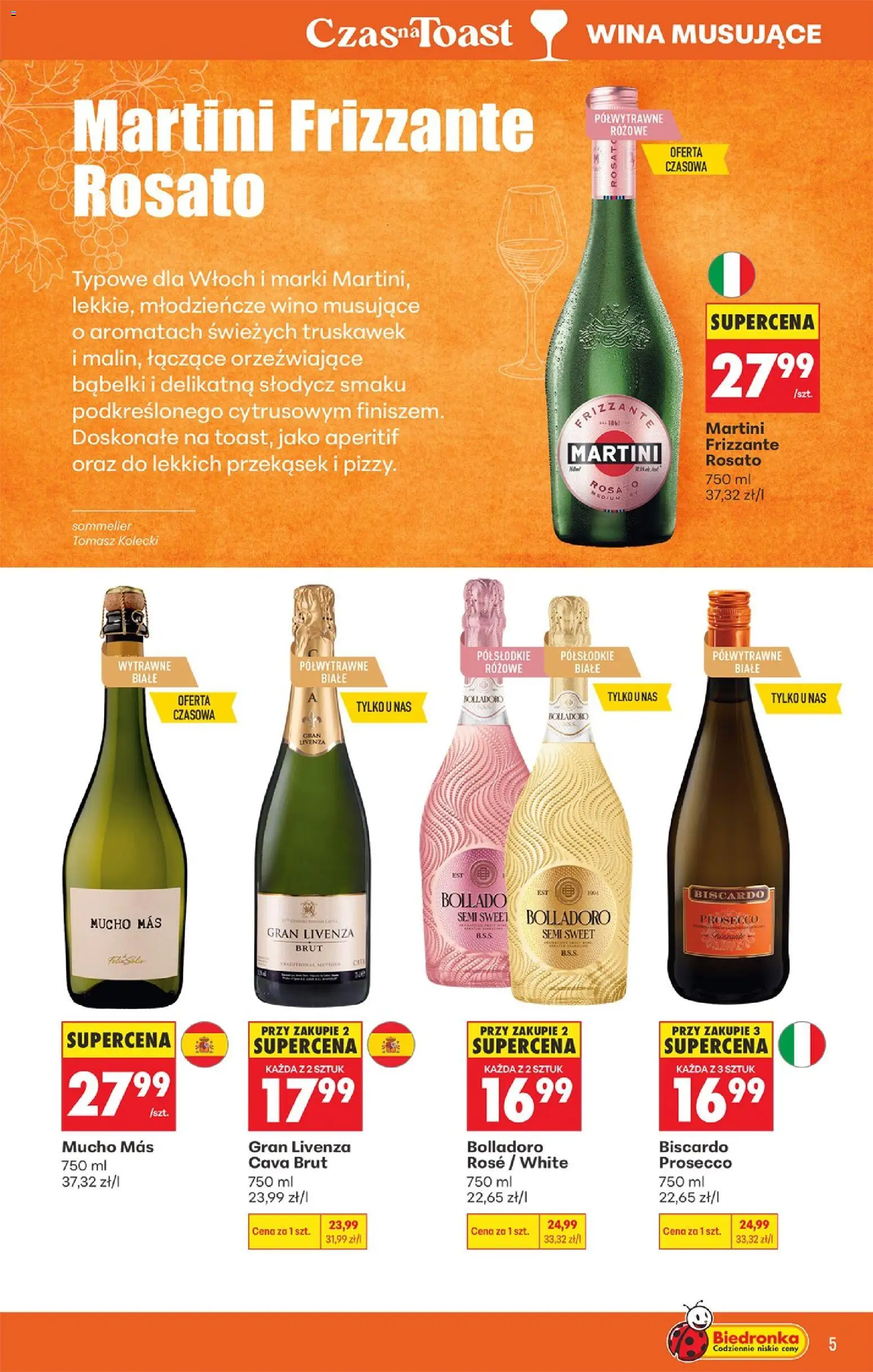 Biedronka Polsko leták - Czas na toast od 05.10.2026 | Strana: 5 | Produkty: Felix, Prosecco, Martini, Frizzante
