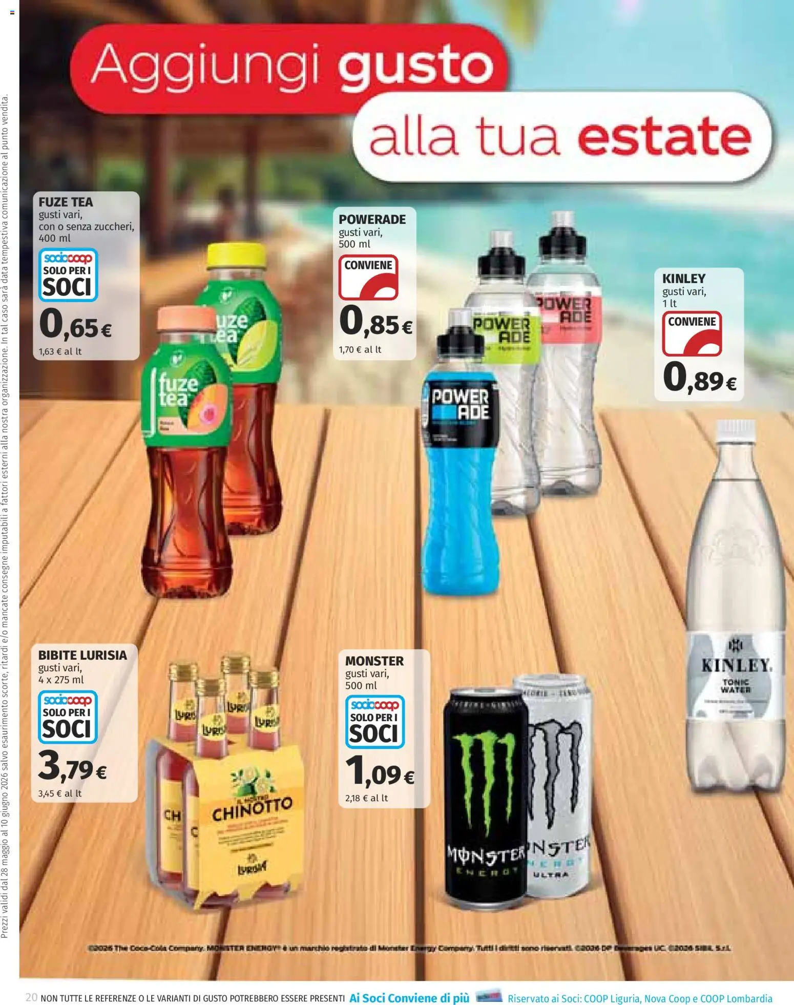 Volantino COOP del 28.05.2026 | Pagina: 20 | Prodotti: Chinotto, Data, The, Bibite