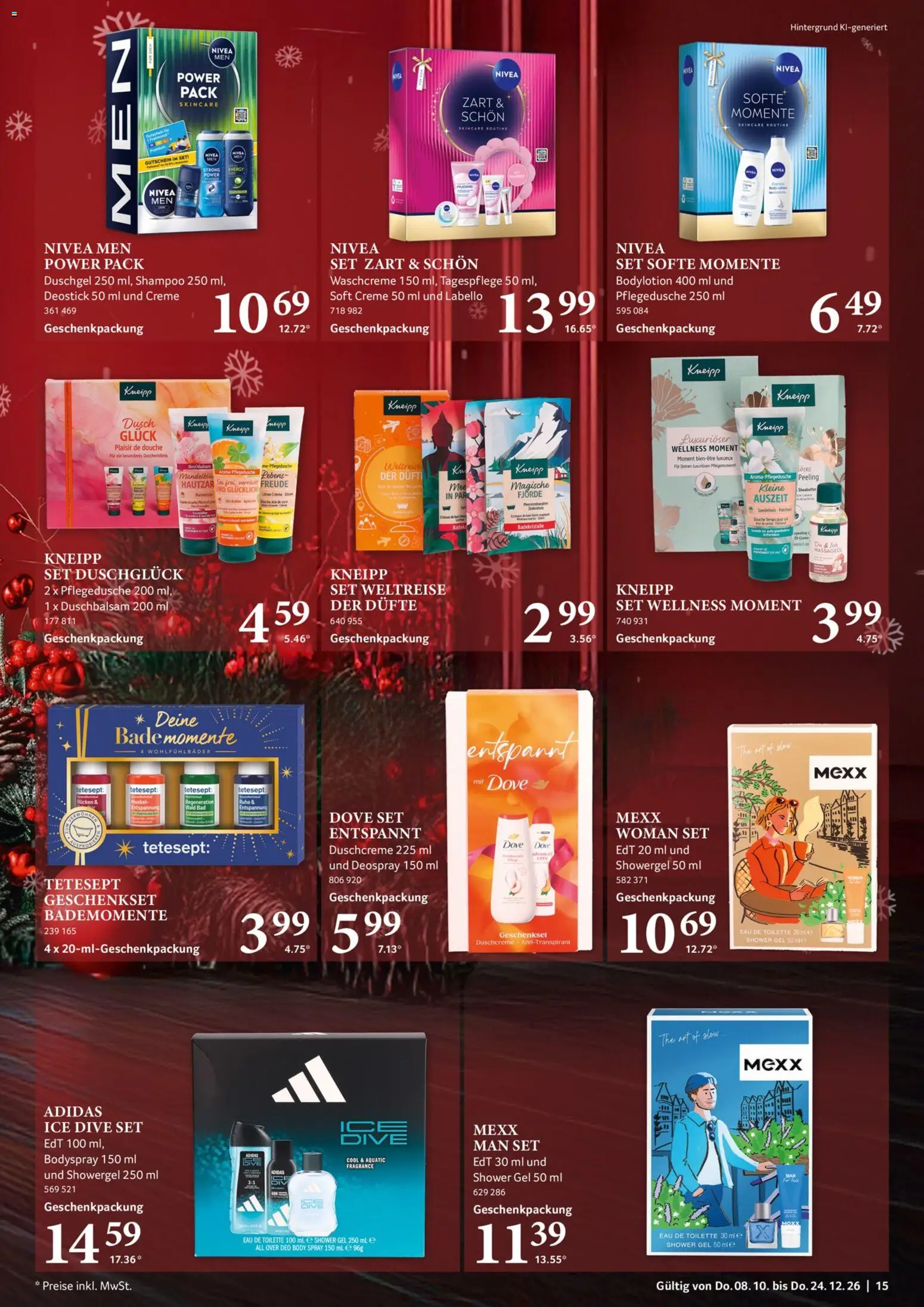 Selgros Feine Geschenke – gültig ab 08.10.2026 | Seite: 15 | Produkte: Eau de Toilette, Shampoo, Shower Gel, Duschcreme