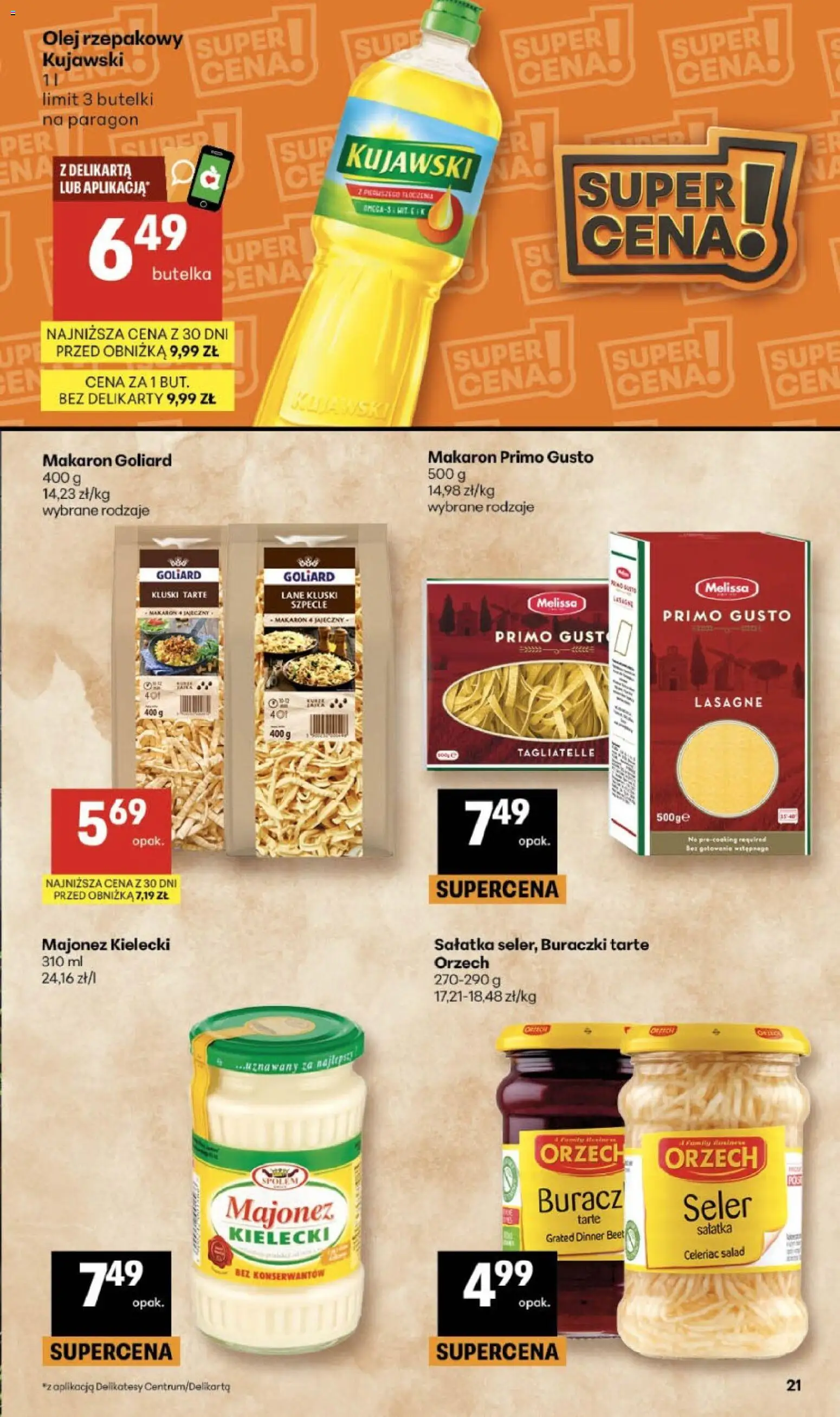 Delikatesy Centrum gazetka - Sklepy Własne od 07.05.2026 | Strona: 21 | Produkty: Lasagne, Tagliatelle, Sałatka, Majonez