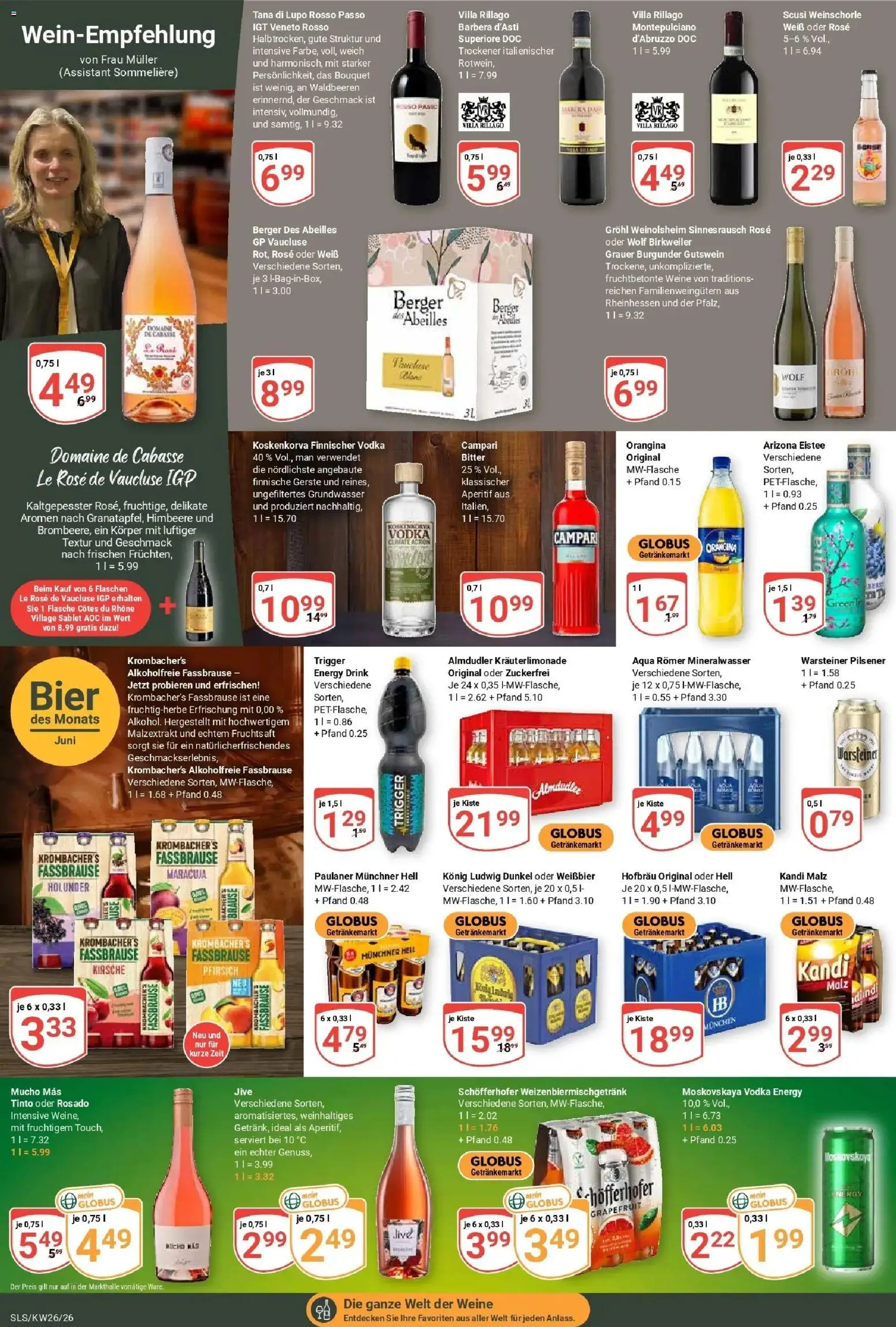 Globus Prospekt Saarlouis – gültig ab 21.06.2026 | Seite: 18 | Produkte: Weißbier, Pfirsich, Himbeere, Fassbrause