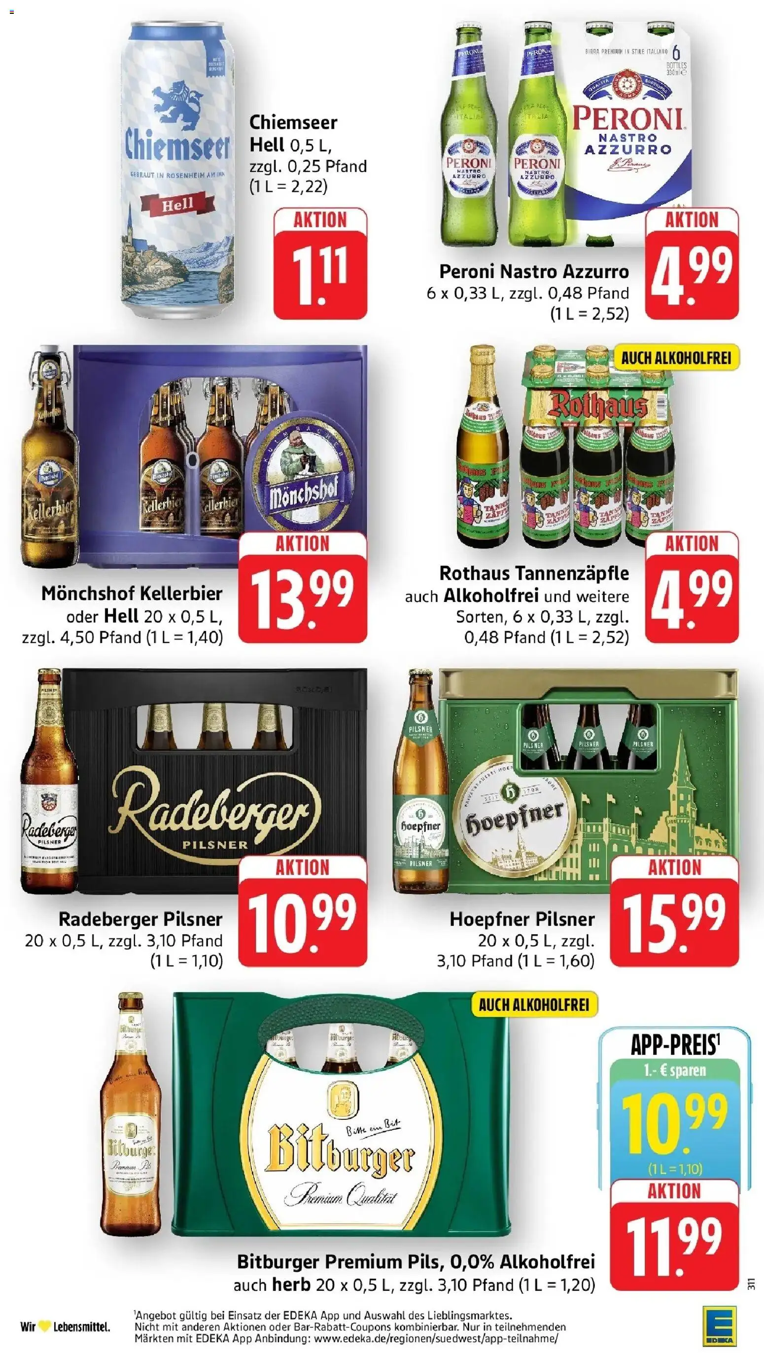 Edeka Prospekt Bruchsal - Untergrombach (ab 12.10.2026) » Angebote Online | Seite: 37 | Produkte: Bitburger, Monchshof, Radeberger pilsner