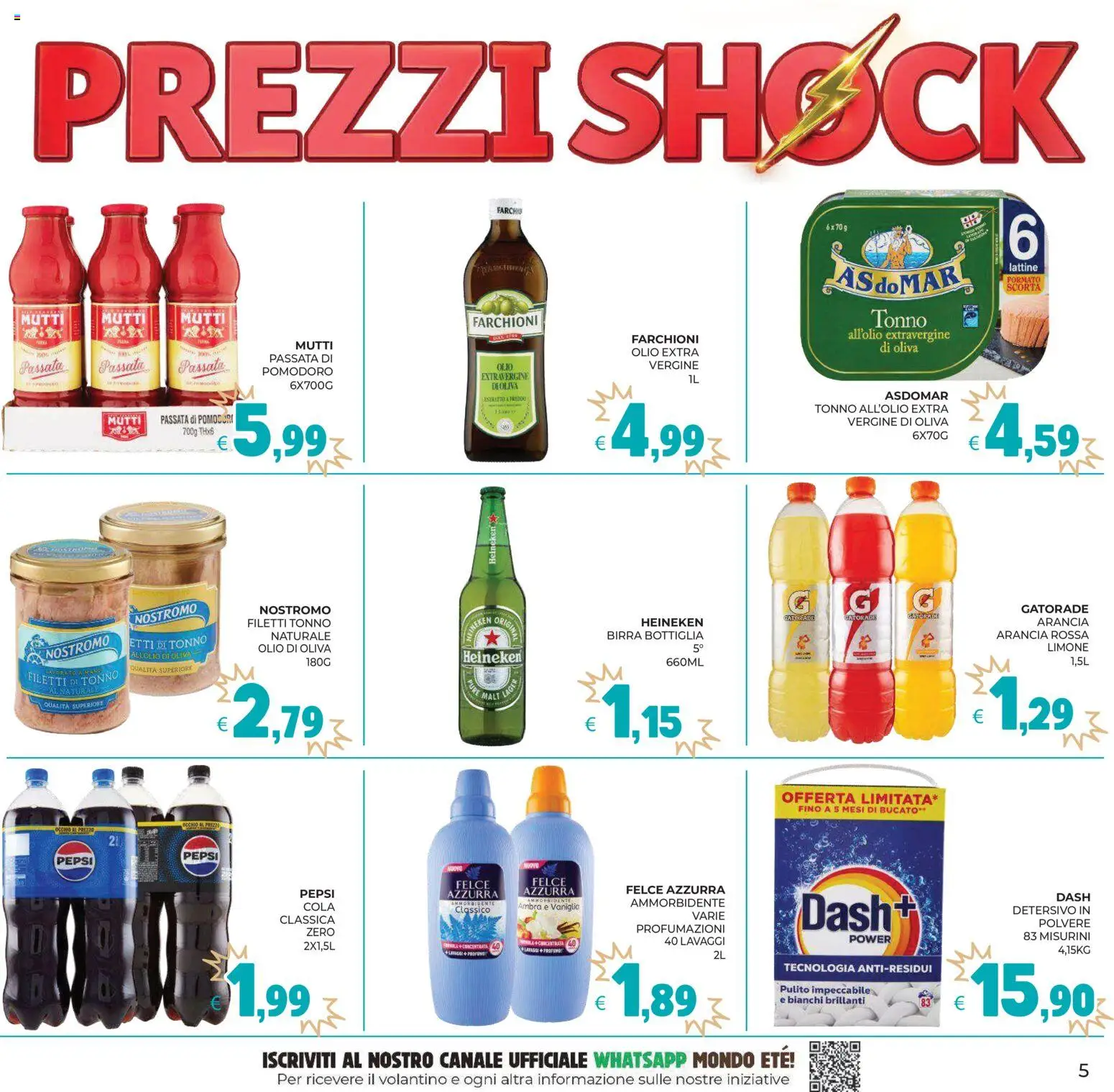 Volantino Eté del 02/10/2026 | Pagina: 5 | Prodotti: Passata di pomodoro, Mutti passata, Mutti, Pepsi