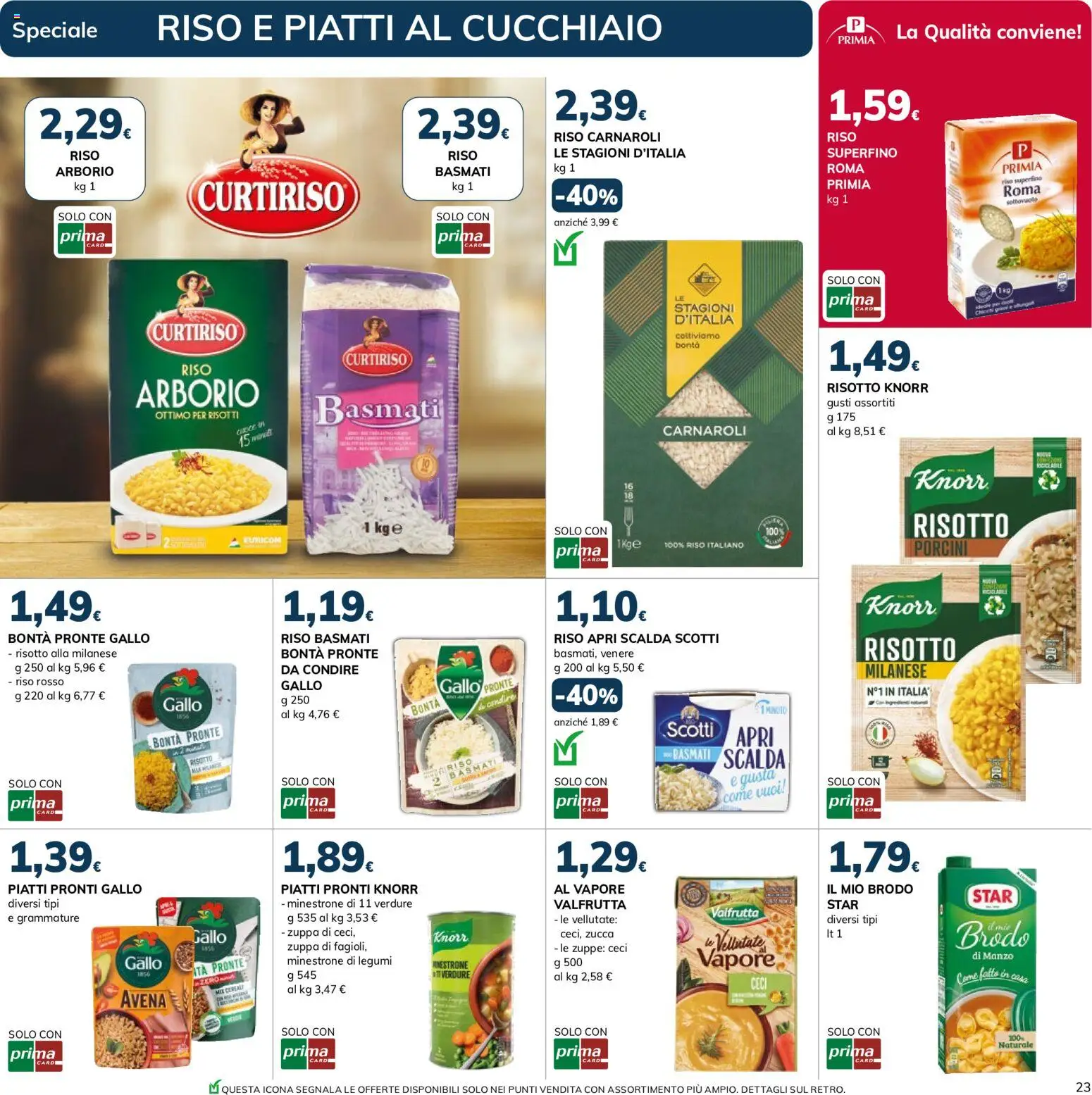 Volantino Basko del 15/09/2026 | Pagina: 23 | Prodotti: Minestrone, Riso Carnaroli, Manzo, Piatti pronti
