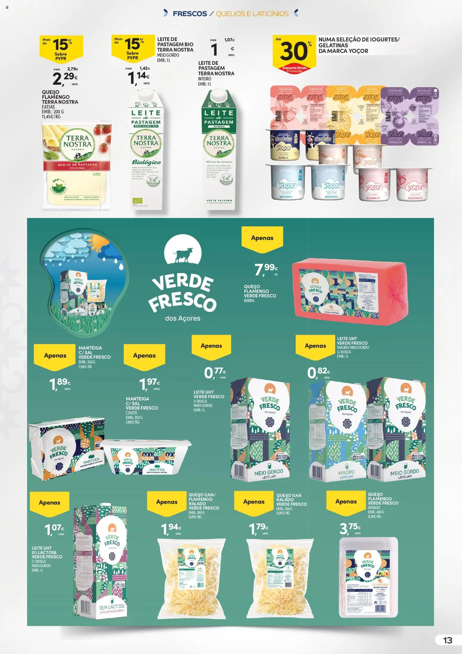 Continente - O melhor dos Açores │ válido de 12.05.2026 | Página: 13 | Produtos: Sal, Manteiga, Queijo, Iogurte