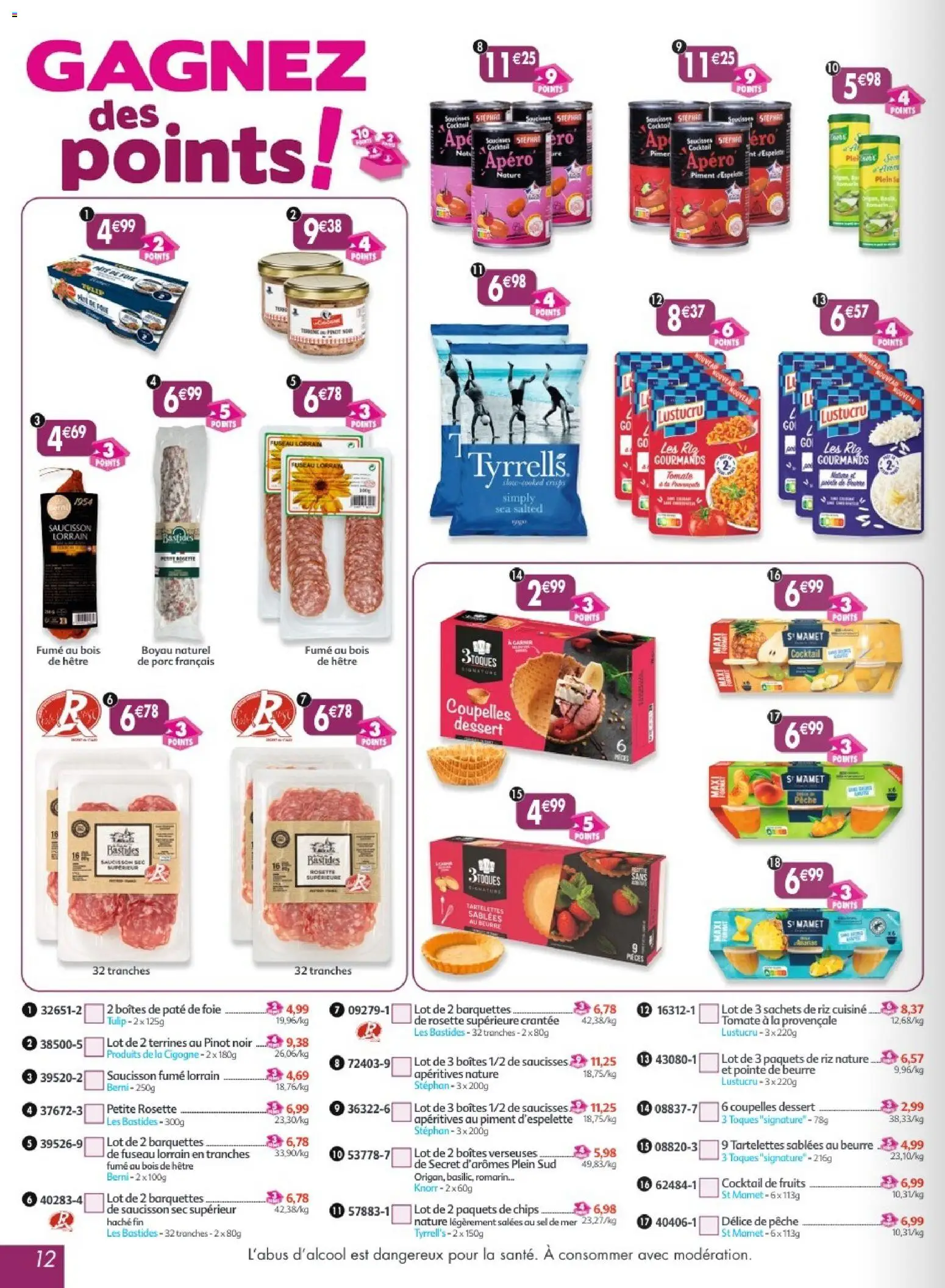 {H1} | Page: 12 | Produits: Saucisson, Piment d'espelette, Piment, Chips