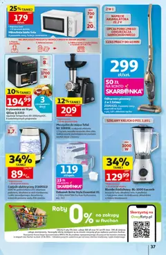 Pogląd oferty "Auchan gazetka - 30 Lat Hipermarket" - ważna od 30.07.2026 | Strona: 37 | Produkty: Odkurzacz, Odkurzacz pionowy, Blender, Tefal