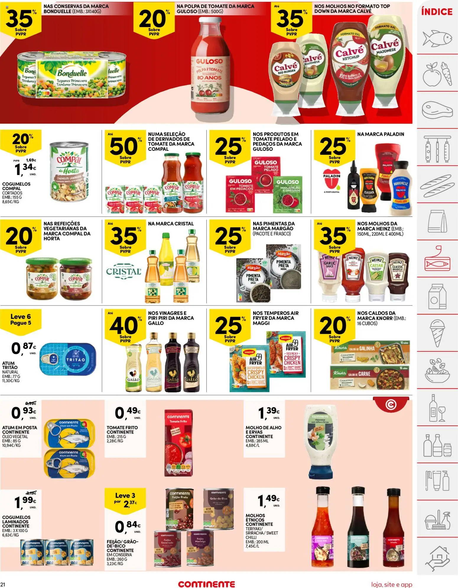Continente folheto │ válido de 19.05.2026 | Página: 21 | Produtos: Atum, Top, Óleo, Cogumelos