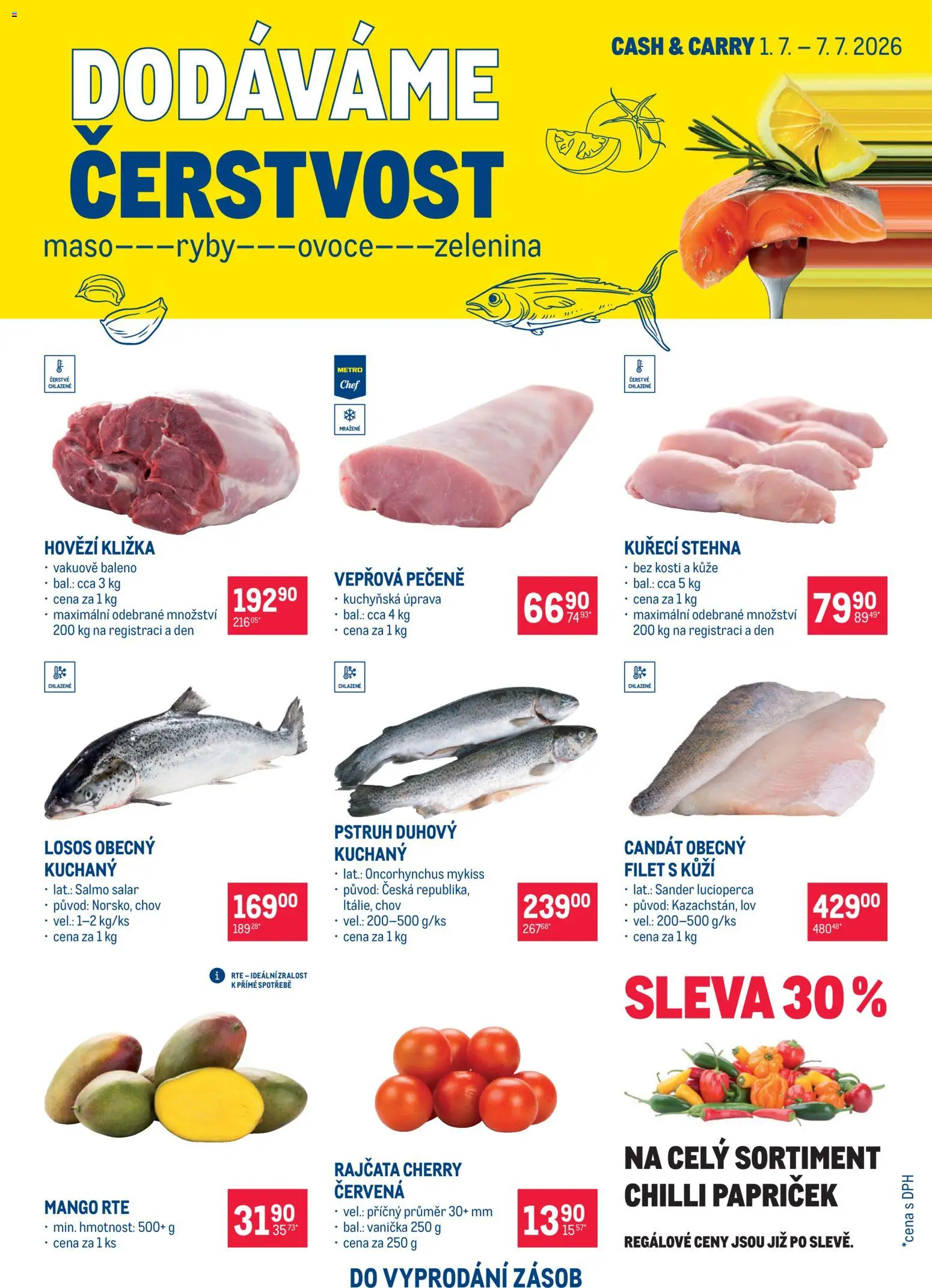Makro leták - Ultra fresh nabídka od 01.07.2026 | Strana: 2 | Produkty: Vepřová pečeně, Losos, Candát, Kuřecí stehna