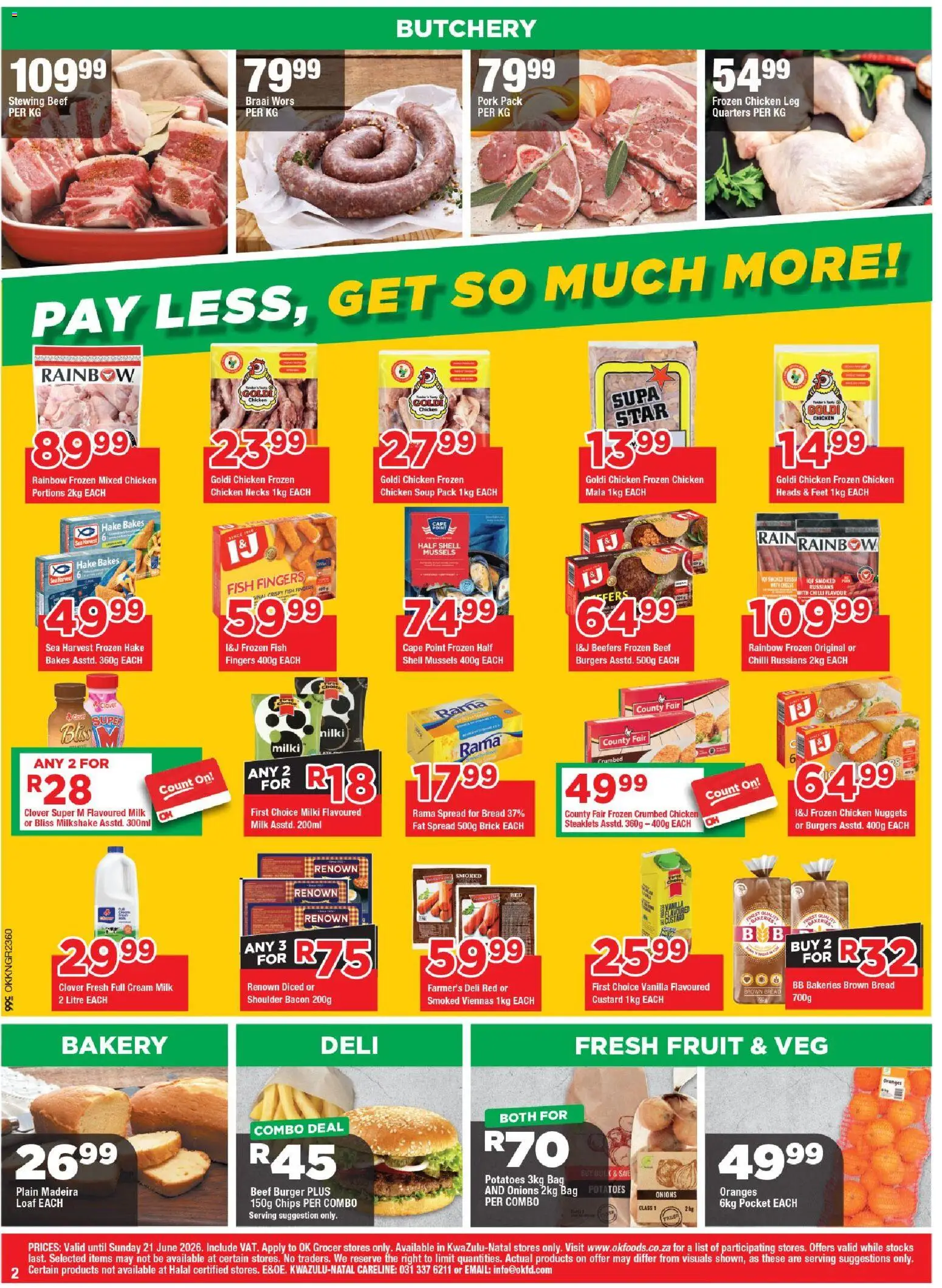 New OK Foods catalogue – valid from 10.06.2026 | Page: 2 | Products: Bag, Bread, Pork, Fish