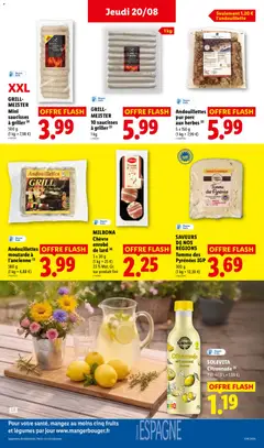LIDL - Prévisualisation de Andouillettes grill moutarde à l'ancienne, Andouillettes grill moutarde à l'ancienne, 580 g valide à partir de 20/08/2026 | Page: 23 | Produits: Citronnade, Fromage, Porc, Lard