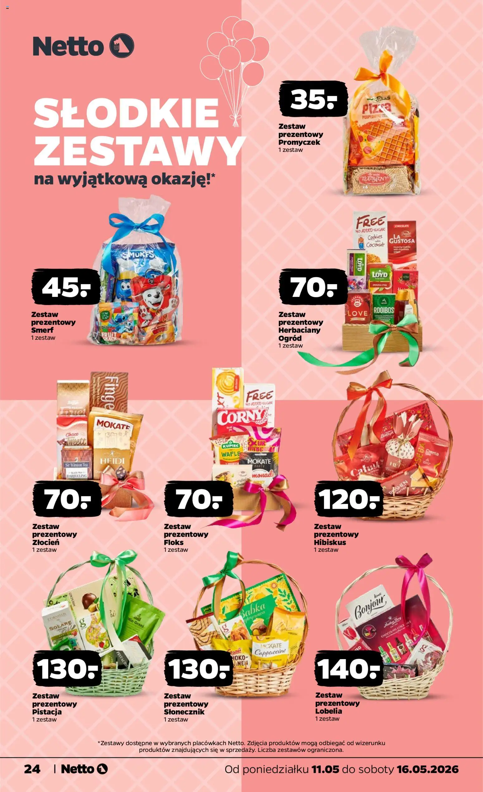 Netto gazetka od poniedziałku spożywcza od 11.05.2026 | Strona: 24 | Produkty: Wafle, Cappuccino, Słonecznik, Babka