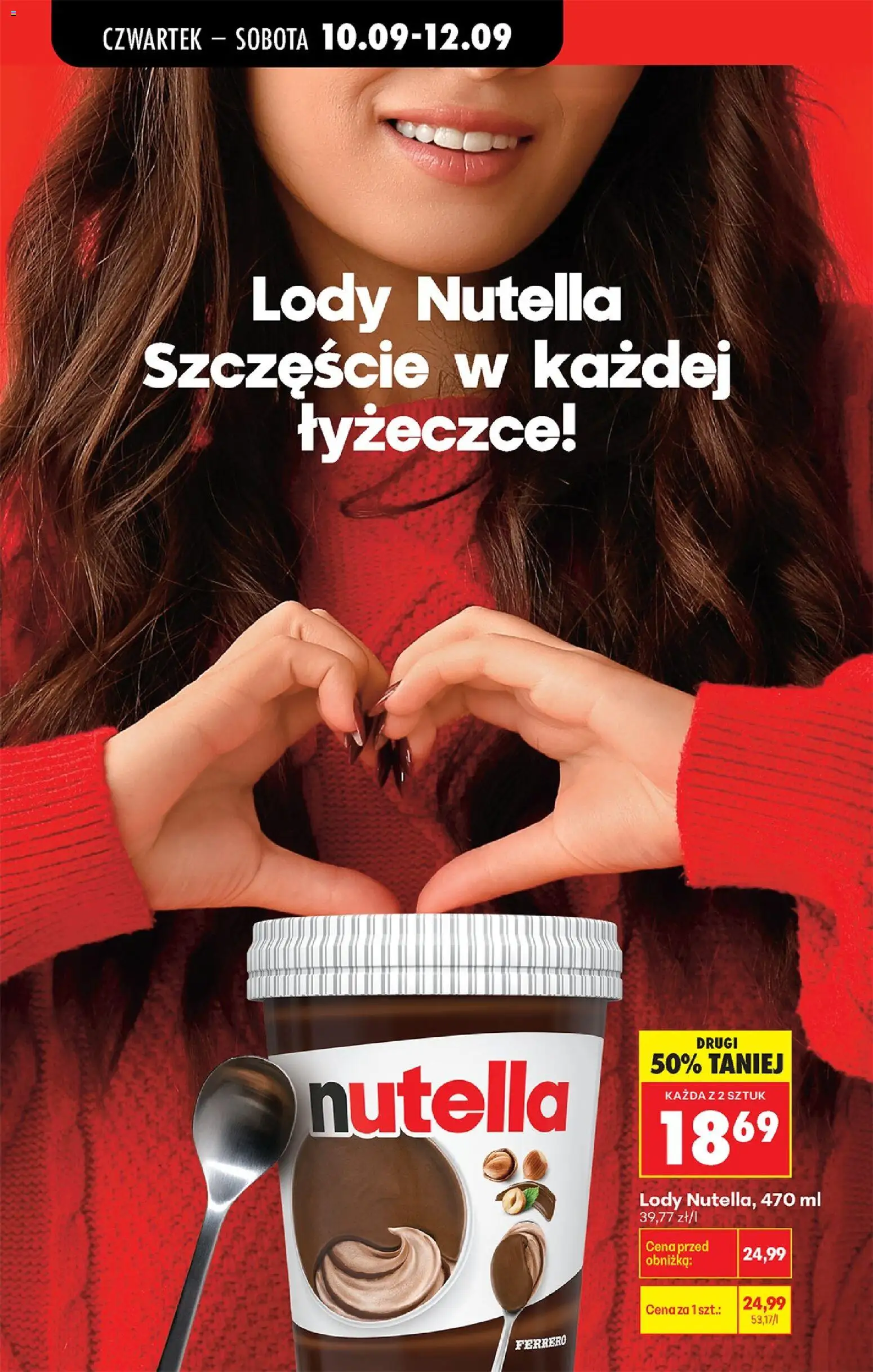 Biedronka gazetka od czwartku od 10.09.2026 | Strona: 72 | Produkty: Nutella, Lody