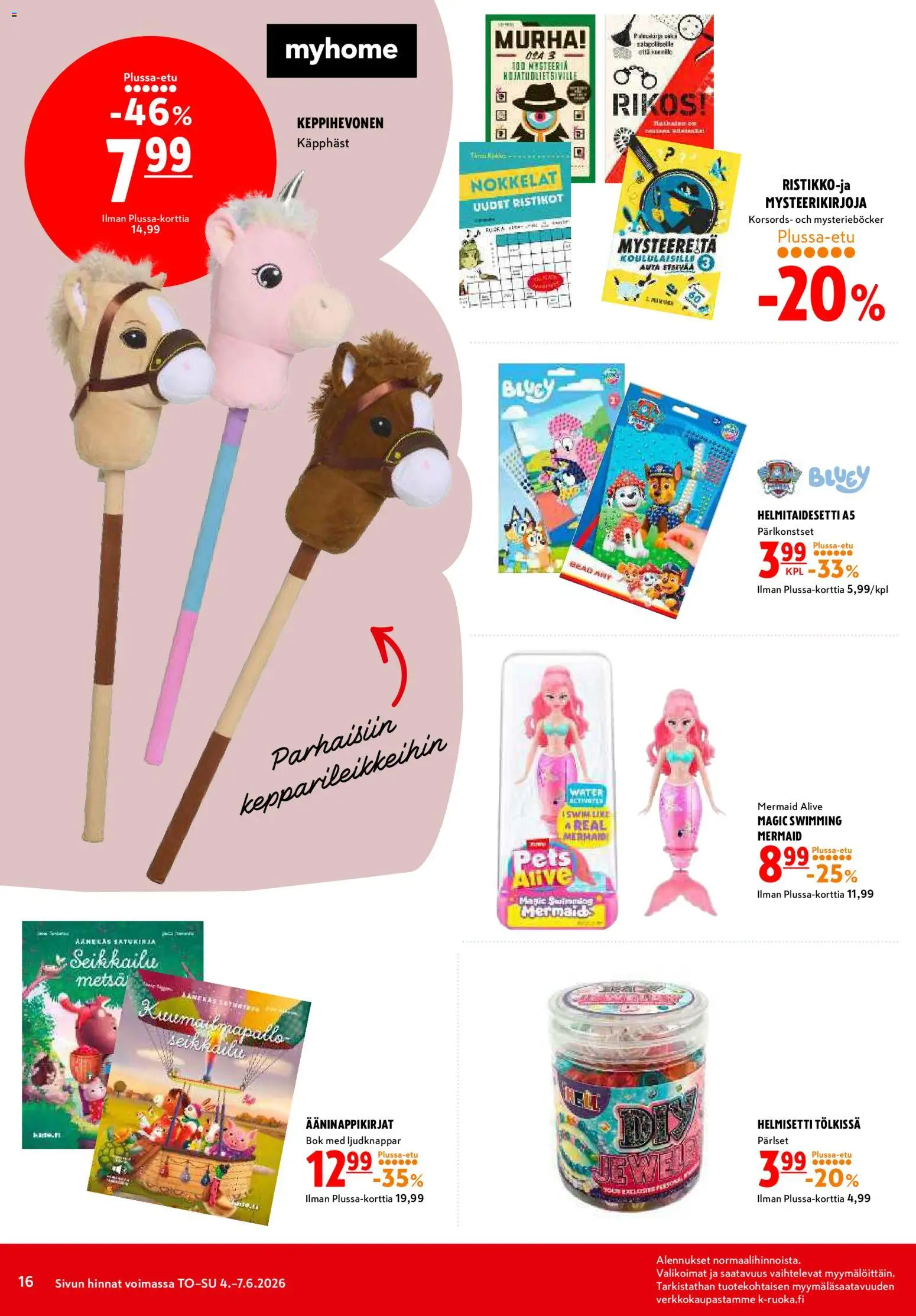 K-Citymarket tarjoukset – voimassa 04.06.2026 alkaen | Sivu: 16 | Tuotteet: Keppihevonen