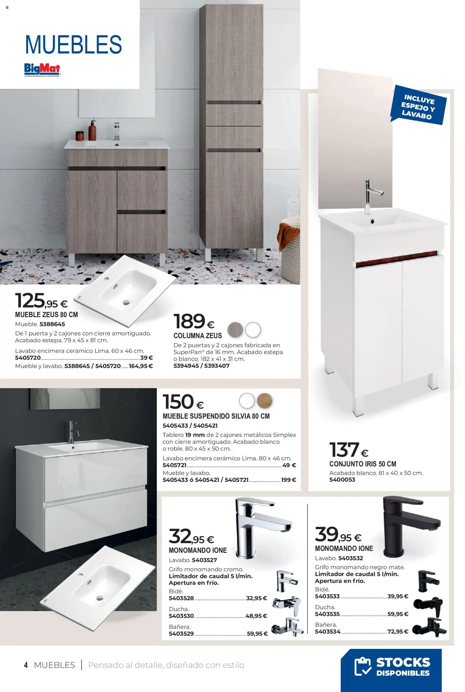 BigMat Baños y cerámica 2026 │ válido desde el 21.05.2026 | Página: 4 | Productos: Muebles, Lavabo, Espejo