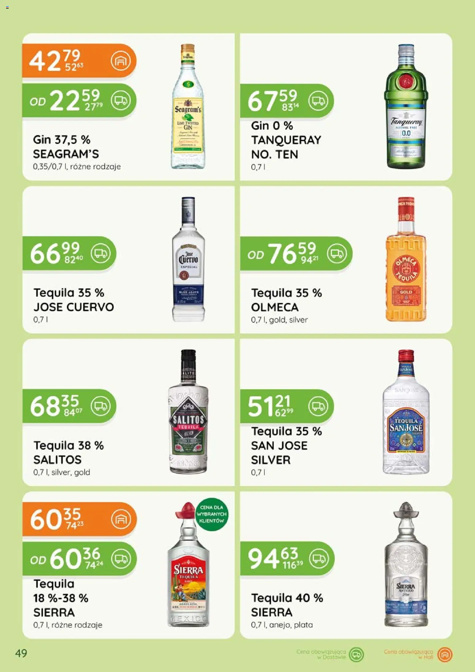 Eurocash gazetka - Katalog Alkoholowy od 01.05.2026 | Strona: 49 | Produkty: Tequila Sierra, Tequila, Gin
