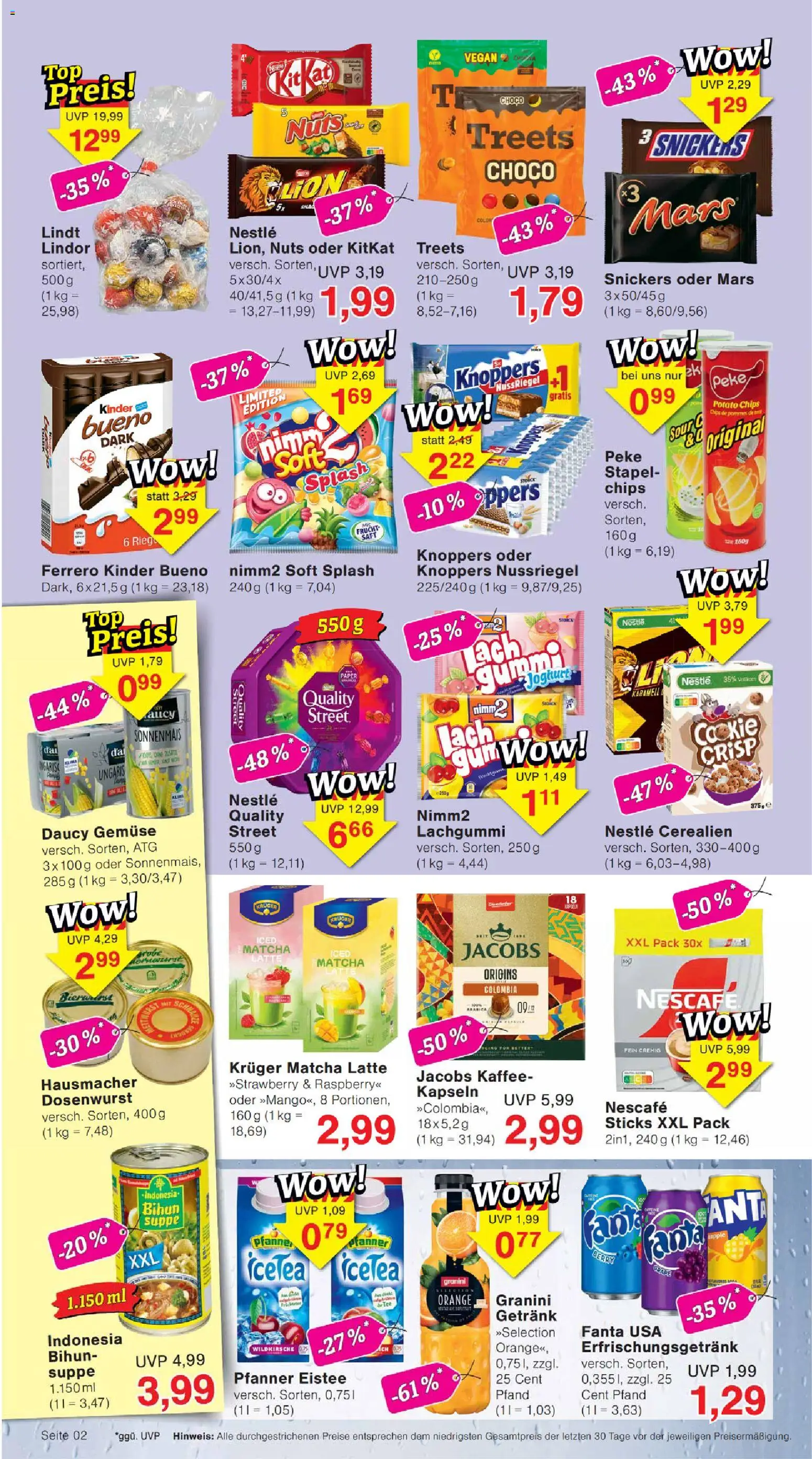 Wiglo Wunderland Prospekt – gültig ab 29.06.2026 | Seite: 2 | Produkte: Nescafe, Kinder bueno, Mars, Granini