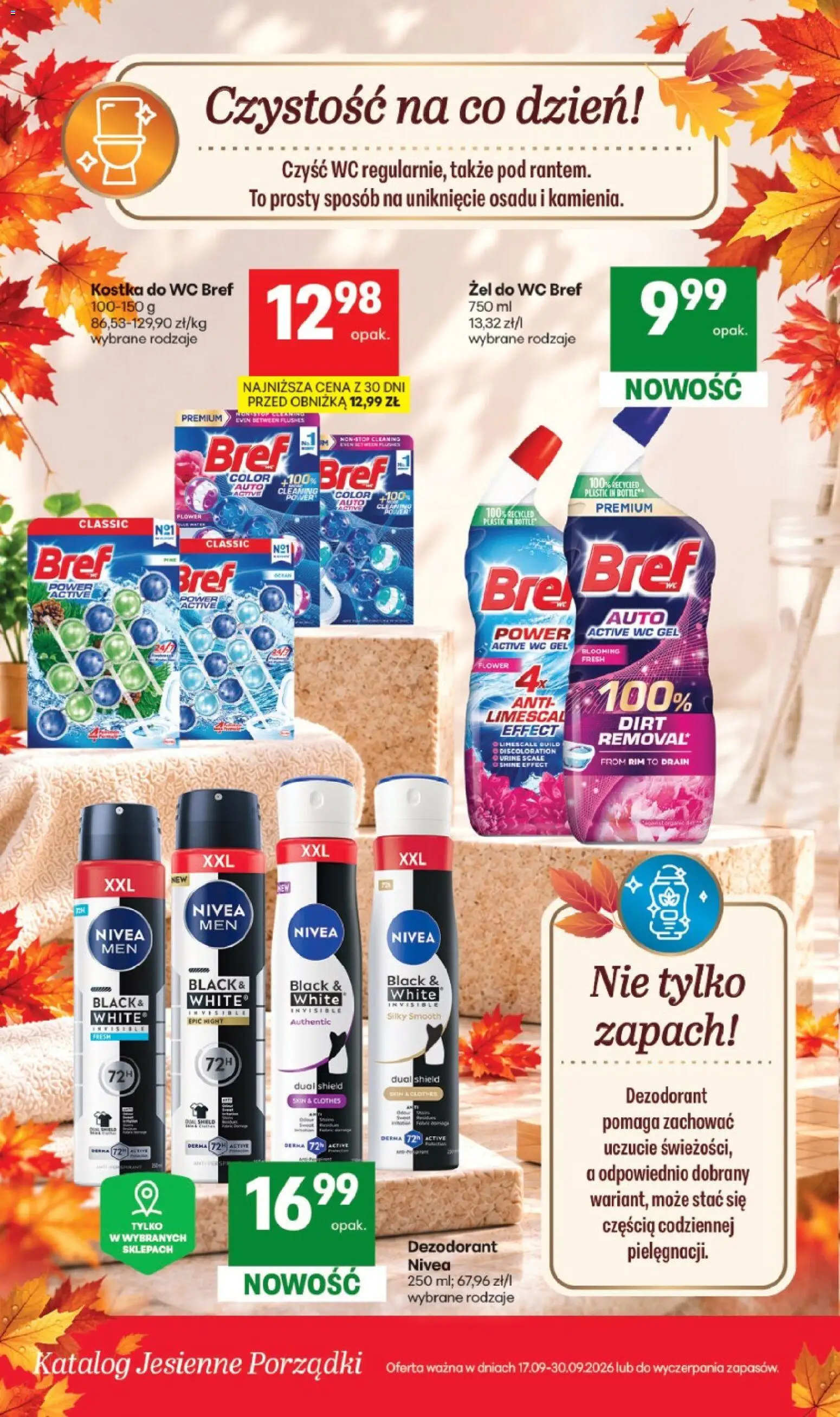 Delikatesy Centrum gazetka - Jesienne porządki od 17.09.2026 | Strona: 20 | Produkty: Kostka do WC, Żel do WC, Zapach, Dezodorant